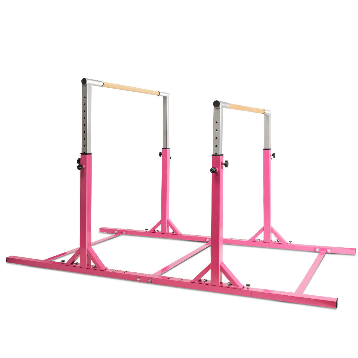 Kids Gymnastic Training Parallel Bars, Adjustable, Pink - Image 4