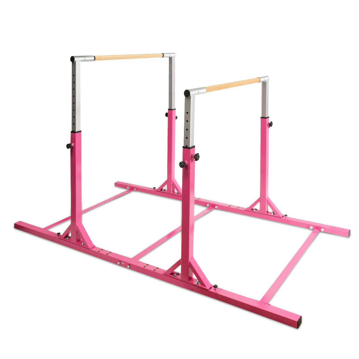 Kids Gymnastic Training Parallel Bars, Adjustable, Pink - Image 9
