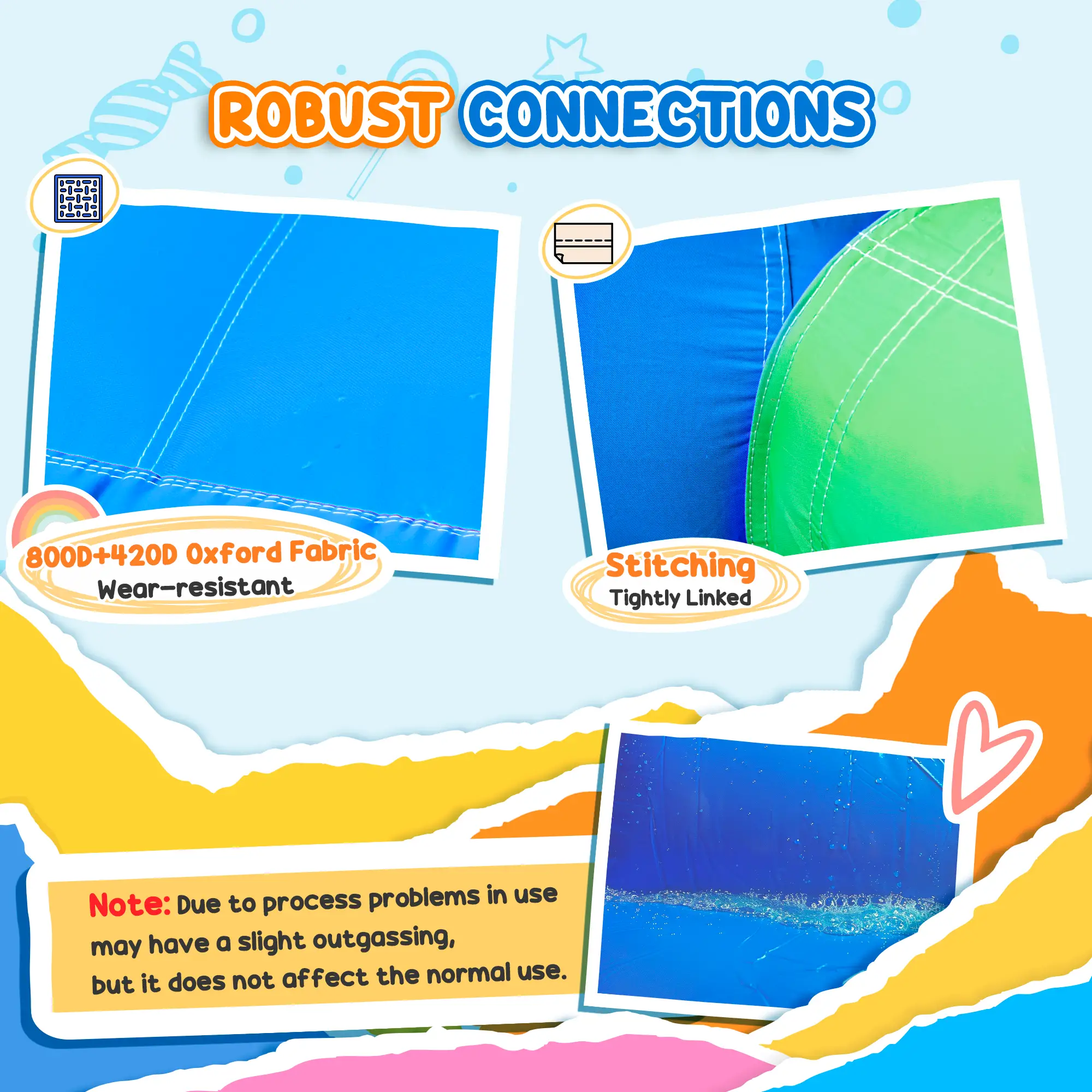 Kids Inflatable Bouncy Castle, Slide, Pool, 11.5' x 8.8' x 7', Multi-color - Image 6