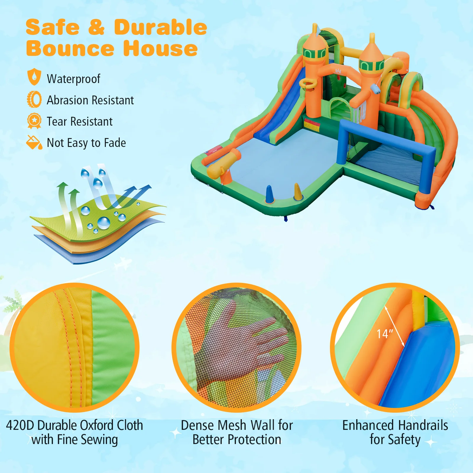 Kids Inflatable Water Slide, Multicolor - Image 10