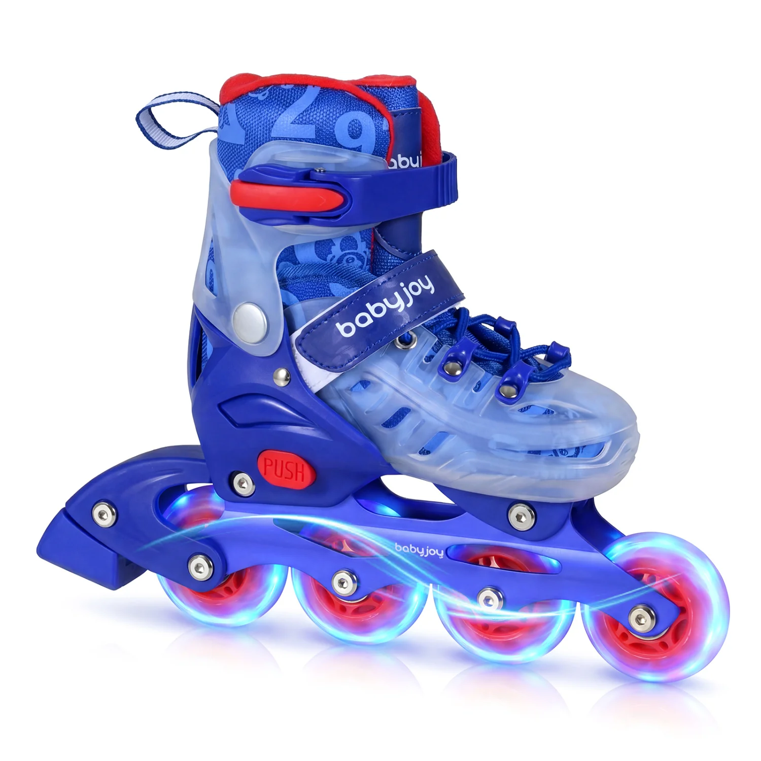 Kids Inline Skates, 4-Size Adjustable, Ages 5-7, Blue - Image 5