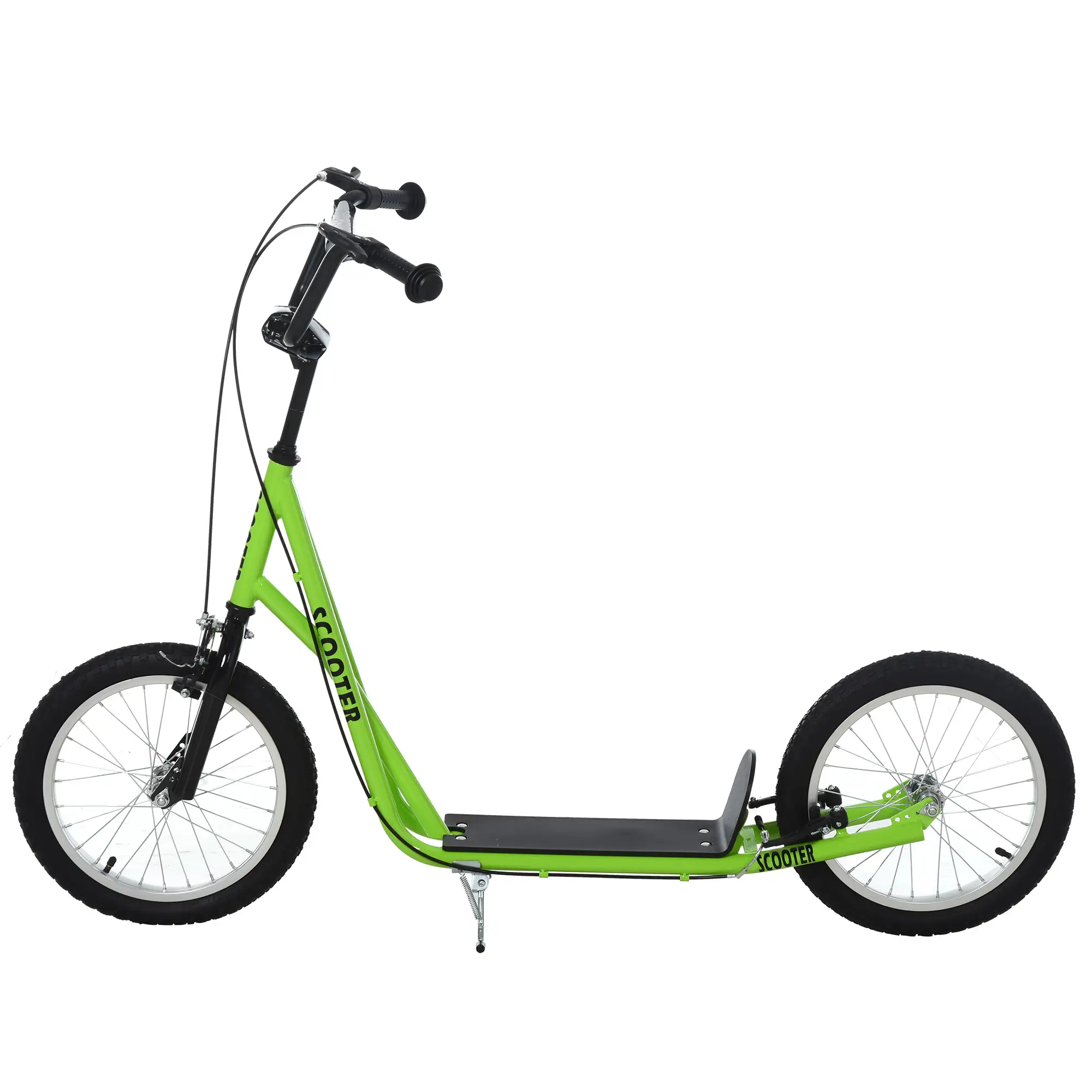 Kids Kick Scooter, 5+ Years, 16'' Inflatable Wheel, Dual Brakes, Green - Image 9