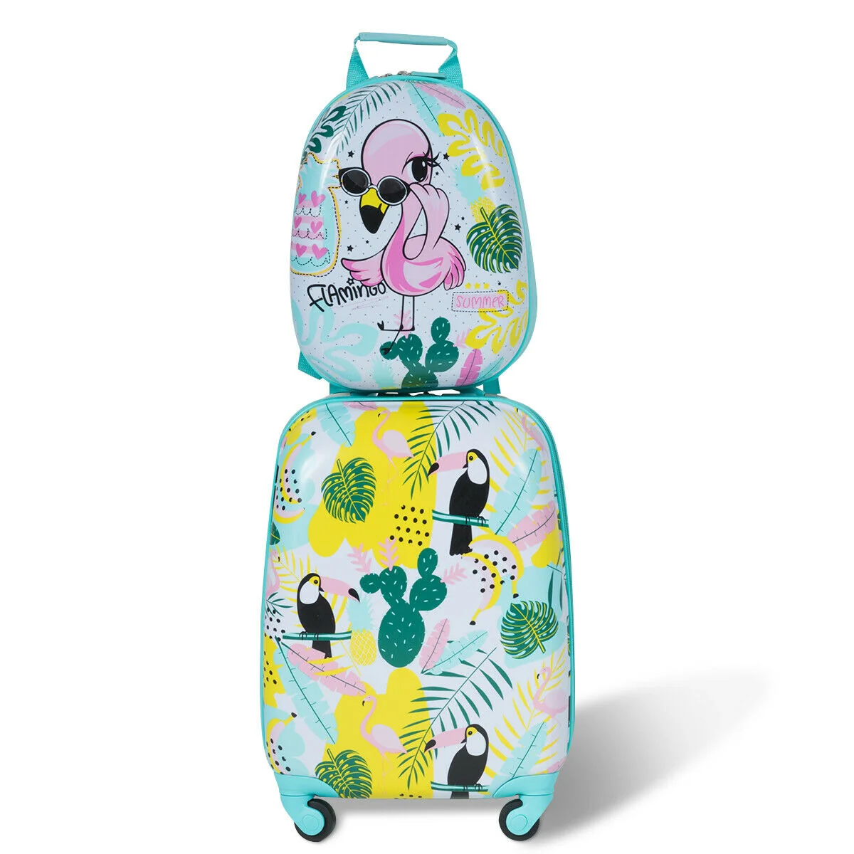 Kids Luggage Set, 12-inch Backpack, 16-inch Rolling Suitcase, Multicolor - Image 3