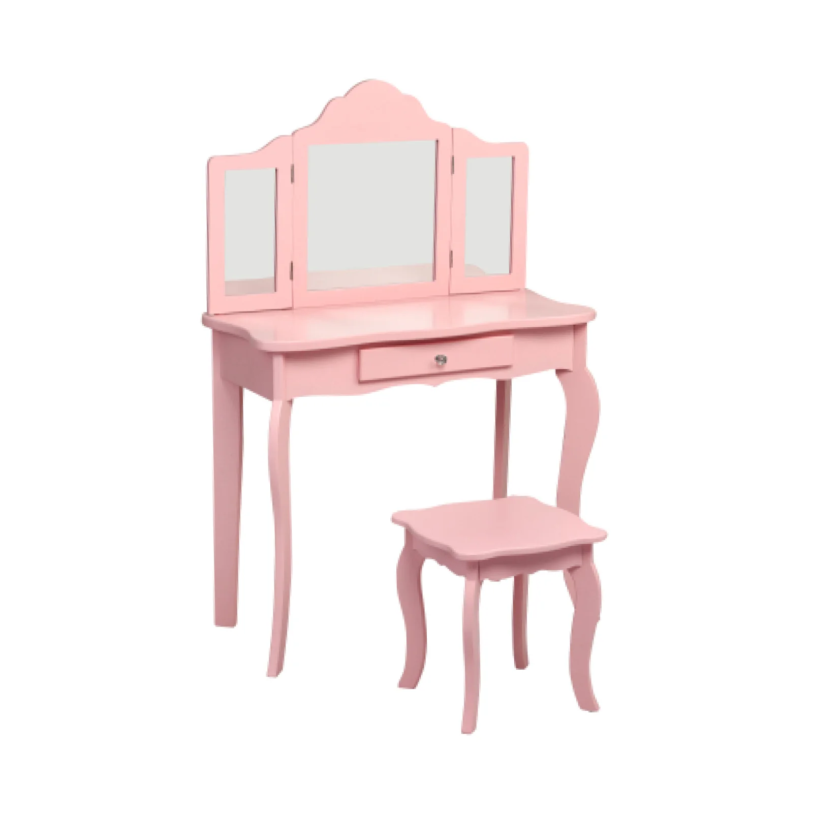 Kids Makeup Vanity Table With Stool, Pink