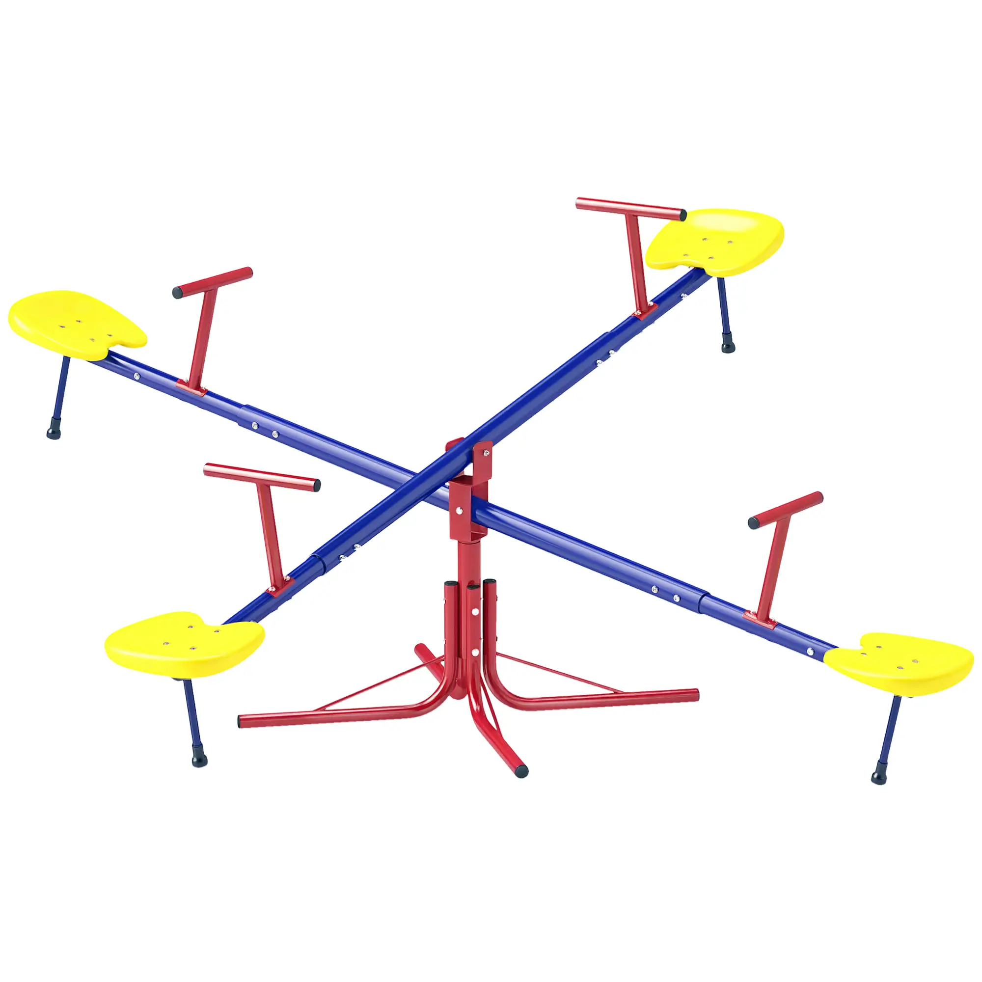 Kids Metal Seesaw, 4 Seats, Playground Equipment for Garden