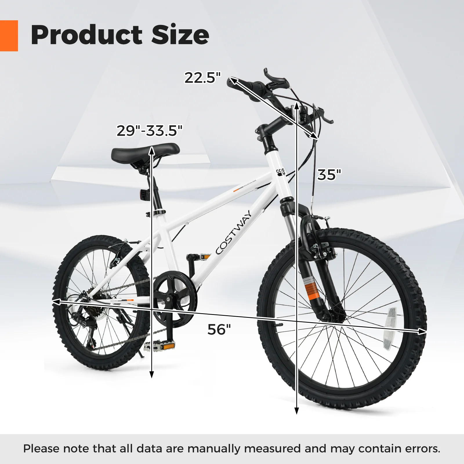 Kids Mountain Bike, 20 Inch, Child Bicycle For Boys Girls, White - Image 5
