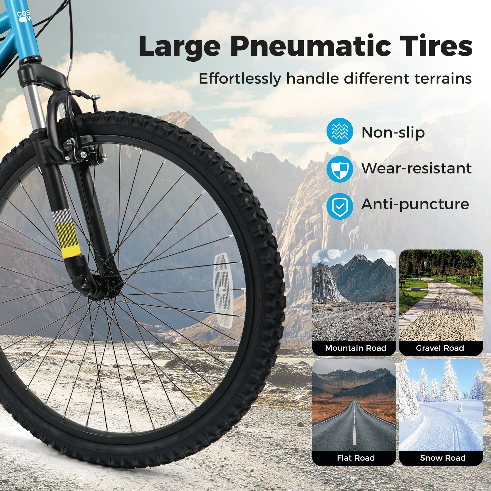 Kids Mountain Bike, 20 Inch, For Boys Girls Aged 8+, Blue - Image 10