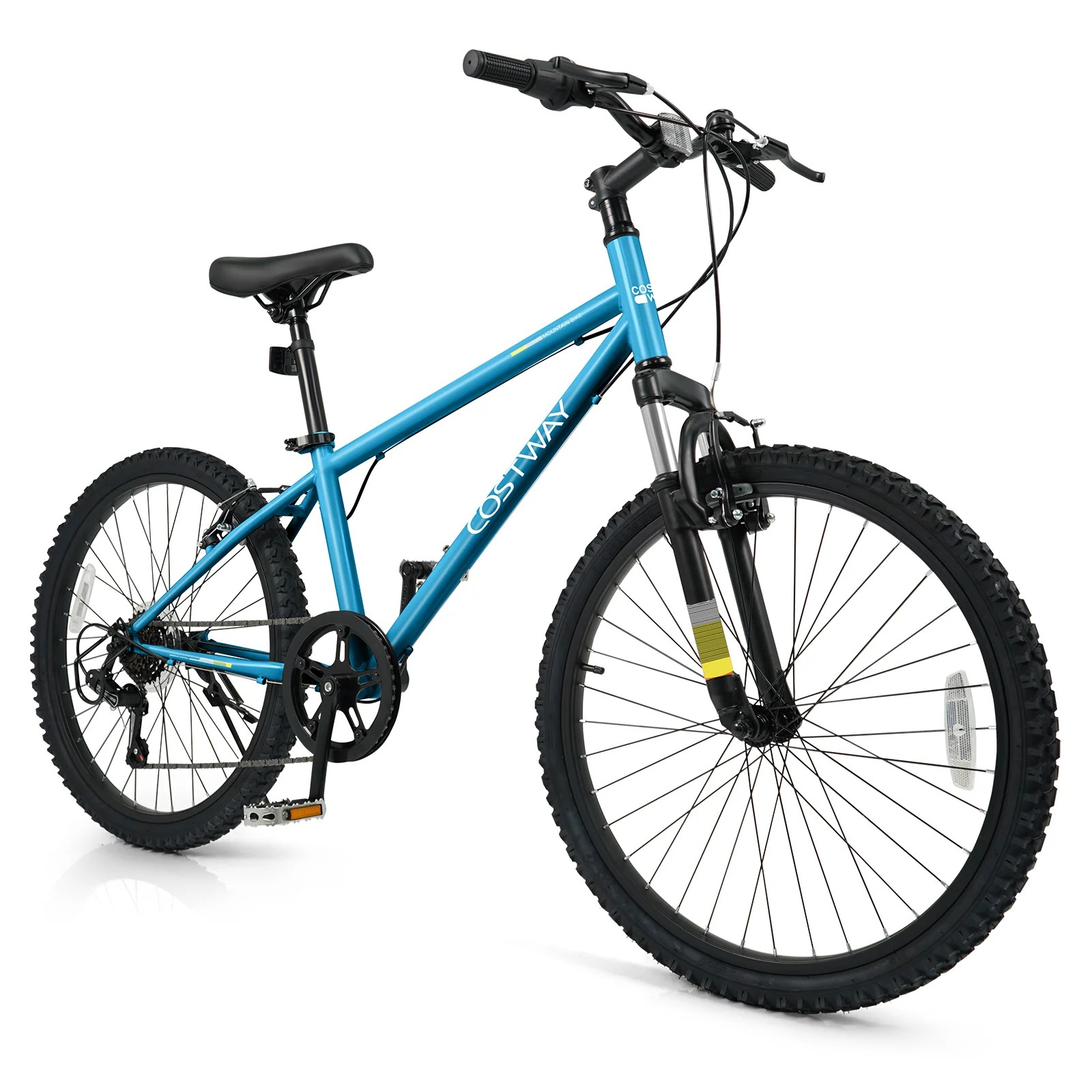 Kids Mountain Bike, 24 Inch, For Boys Girls Aged 8+, Blue - Image 4