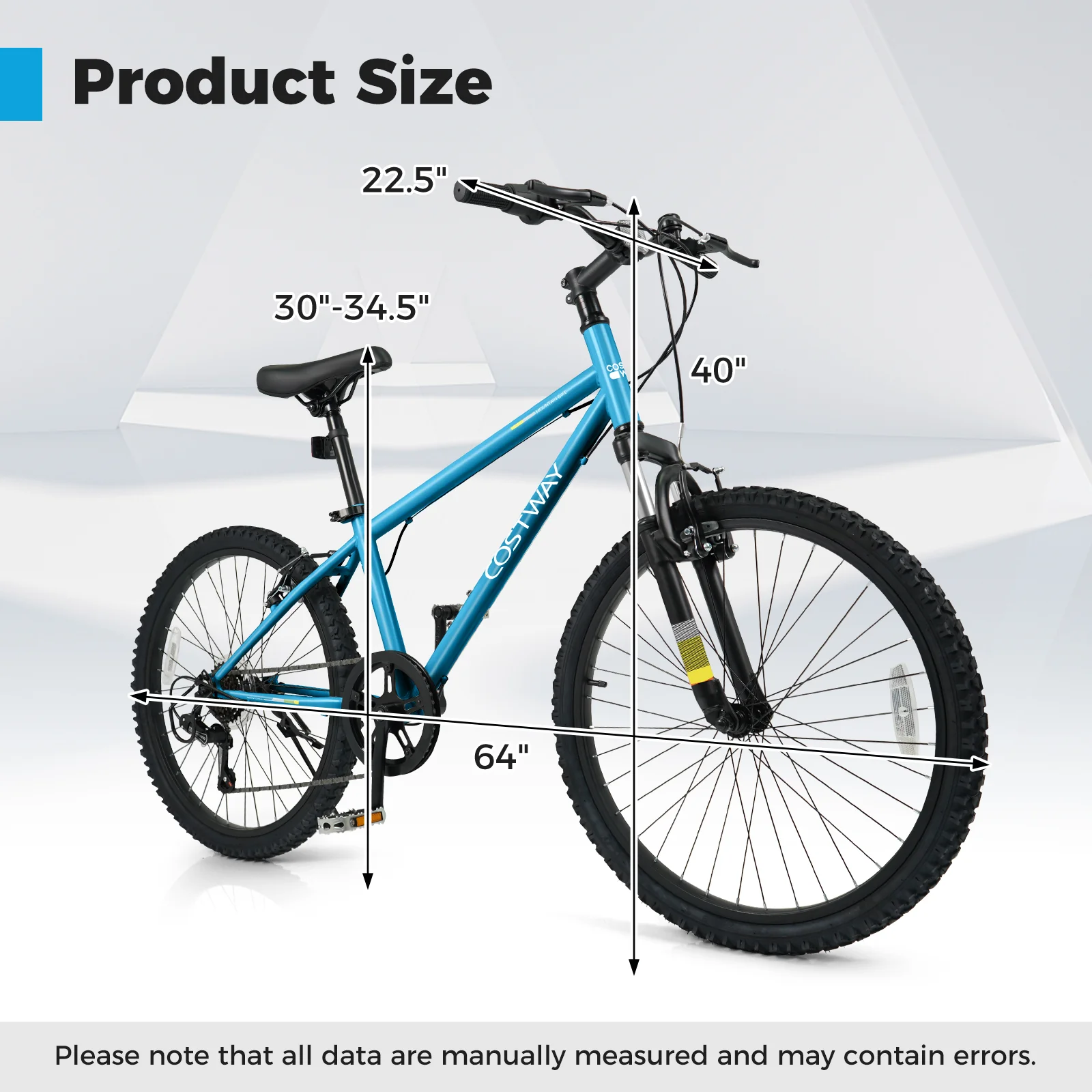 Kids Mountain Bike, 24 Inch, For Boys Girls Aged 8+, Blue - Image 5
