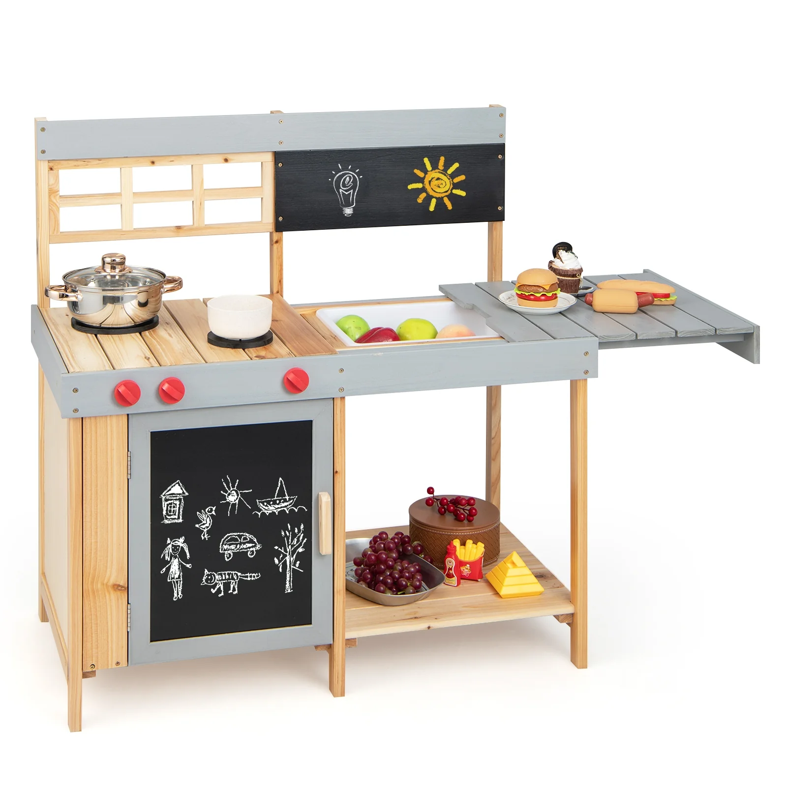 Kids Mud Kitchen Set With Detachable Water Box, Multicolor - Image 5