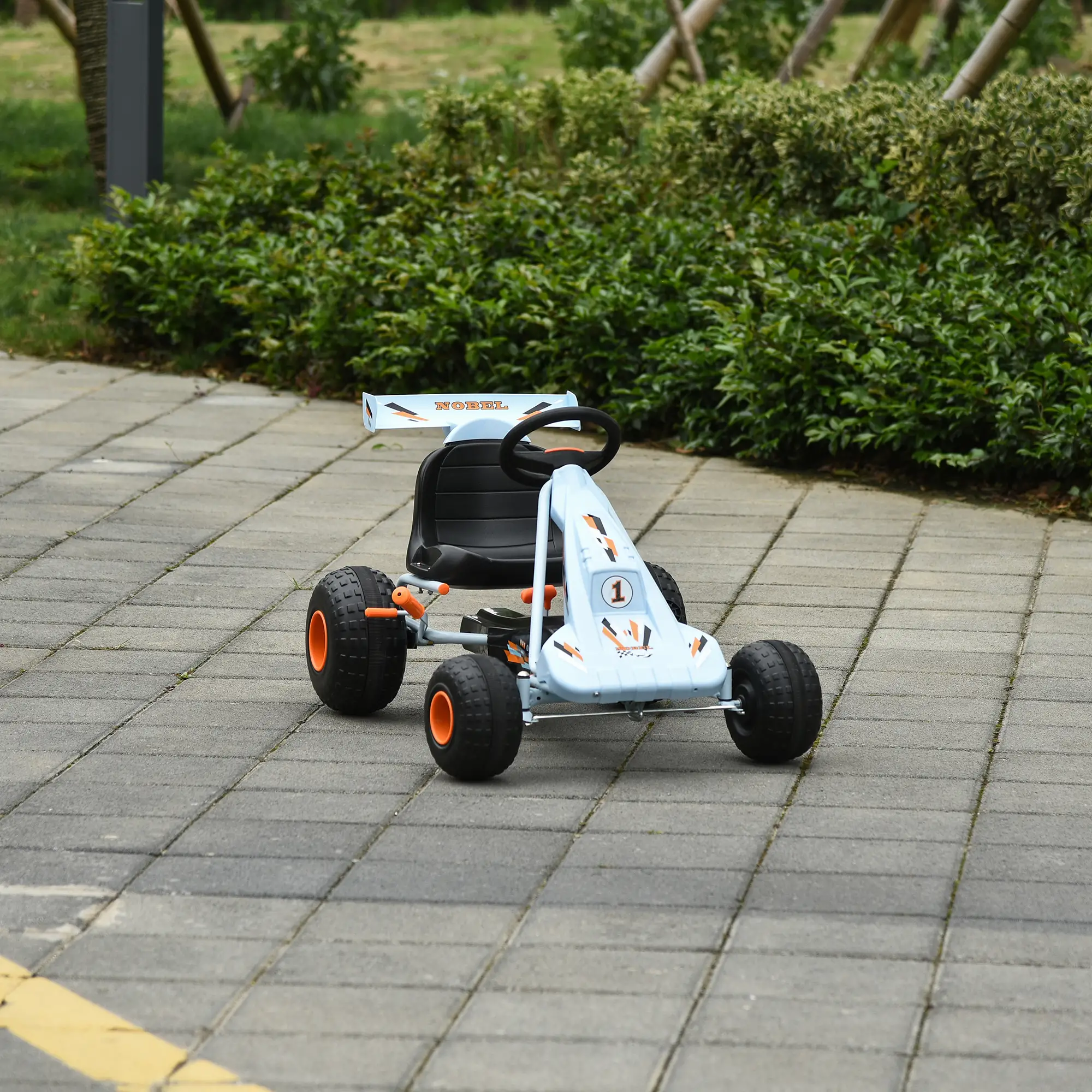 Kids Pedal Go Kart, 4 Wheel Ride on Car, Adjustable Seat, Handbrake, 3-6 Years - Image 8