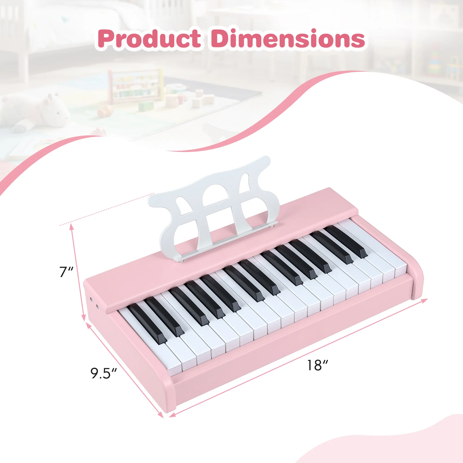 Kids Piano Keyboard 30 Keys Digital Piano with Music Stand for 3+ Years Old Beginners, Pink - Image 6