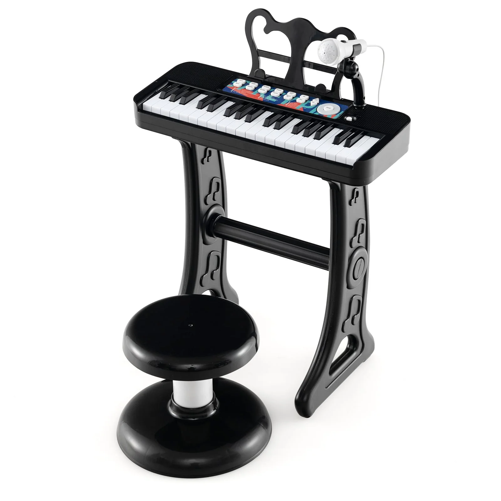 Kids Piano Keyboard, 37-Key, With Microphone, Black - Image 4
