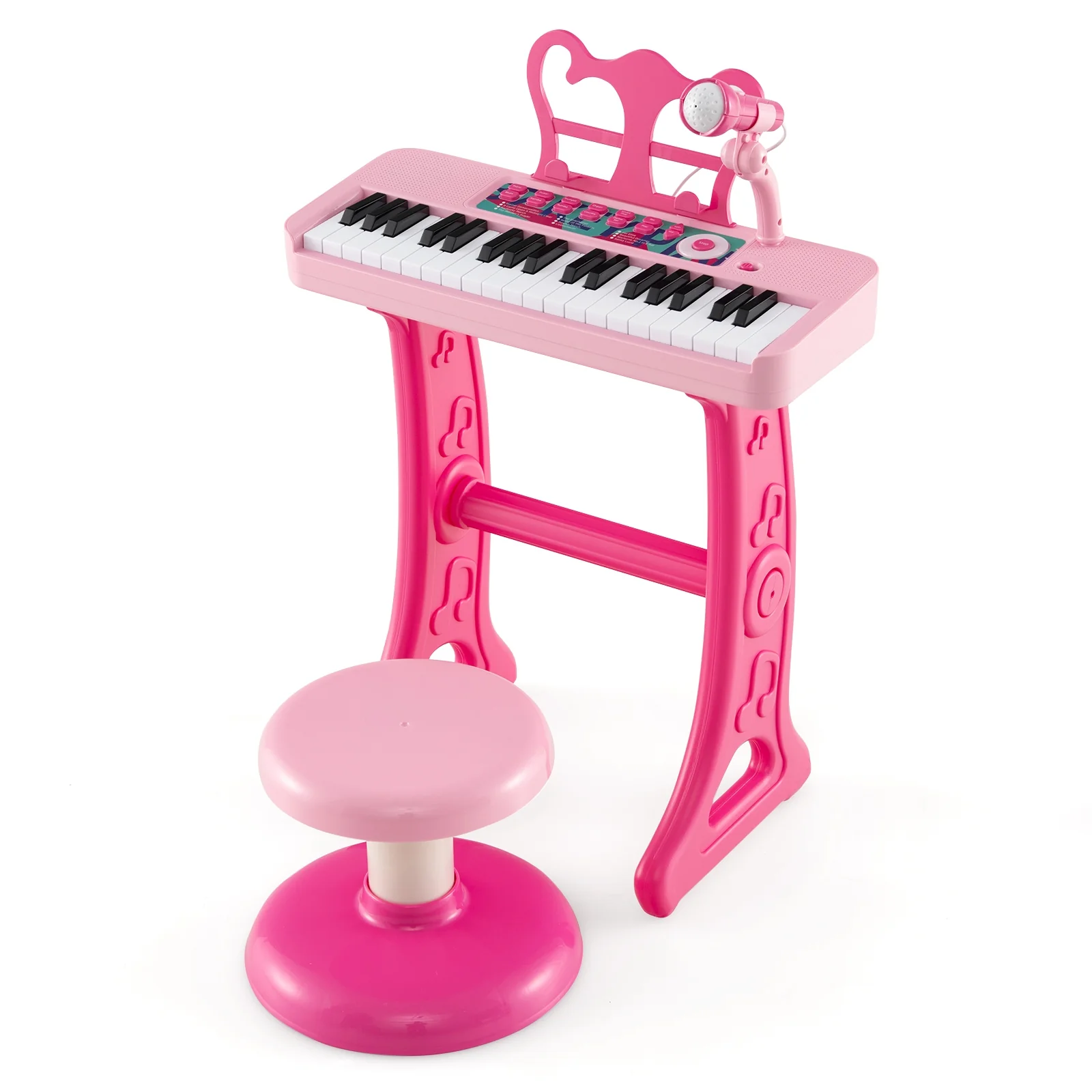 Kids Piano Keyboard 37-Key, With Microphone For 3+ Years, Pink - Image 4