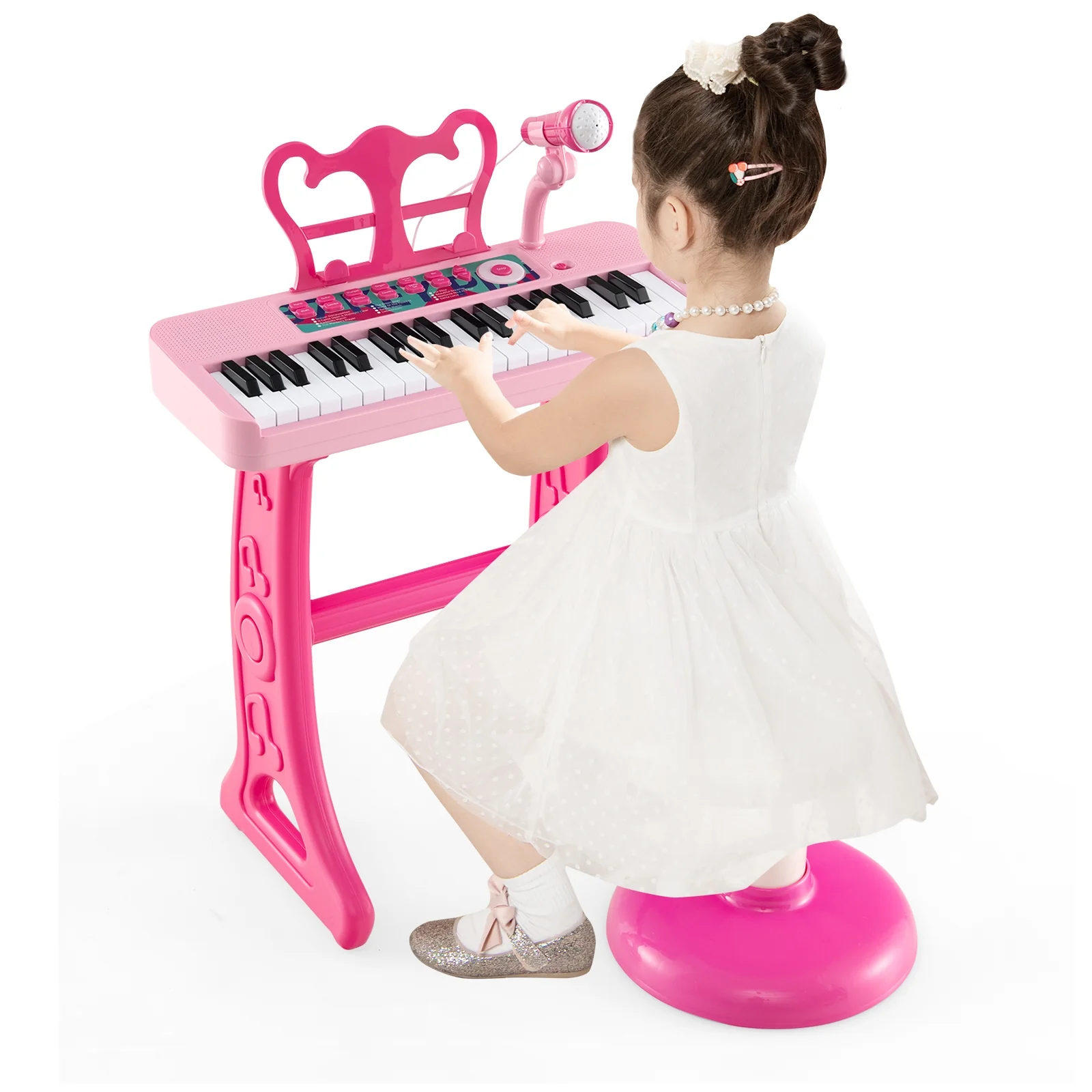Kids Piano Keyboard 37-Key, With Microphone For 3+ Years, Pink - Image 5