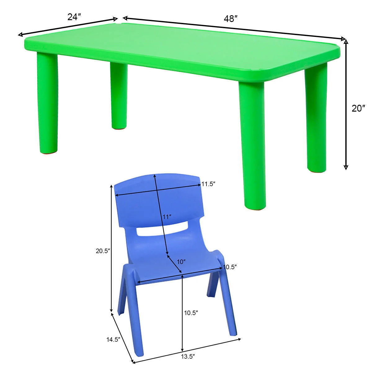 Kids Plastic Table And 4 Chairs Set, Multicolor - Image 6