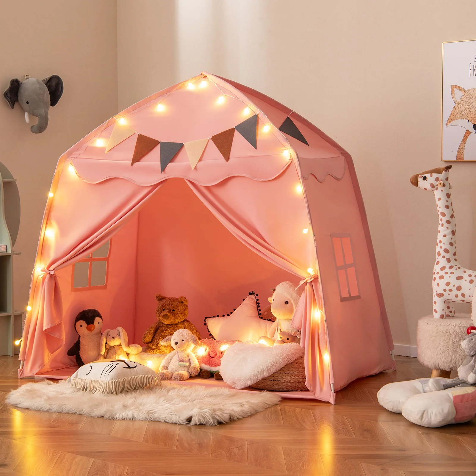 Kids Play Tent Bed Tent, Extra Large, Pink - Image 2
