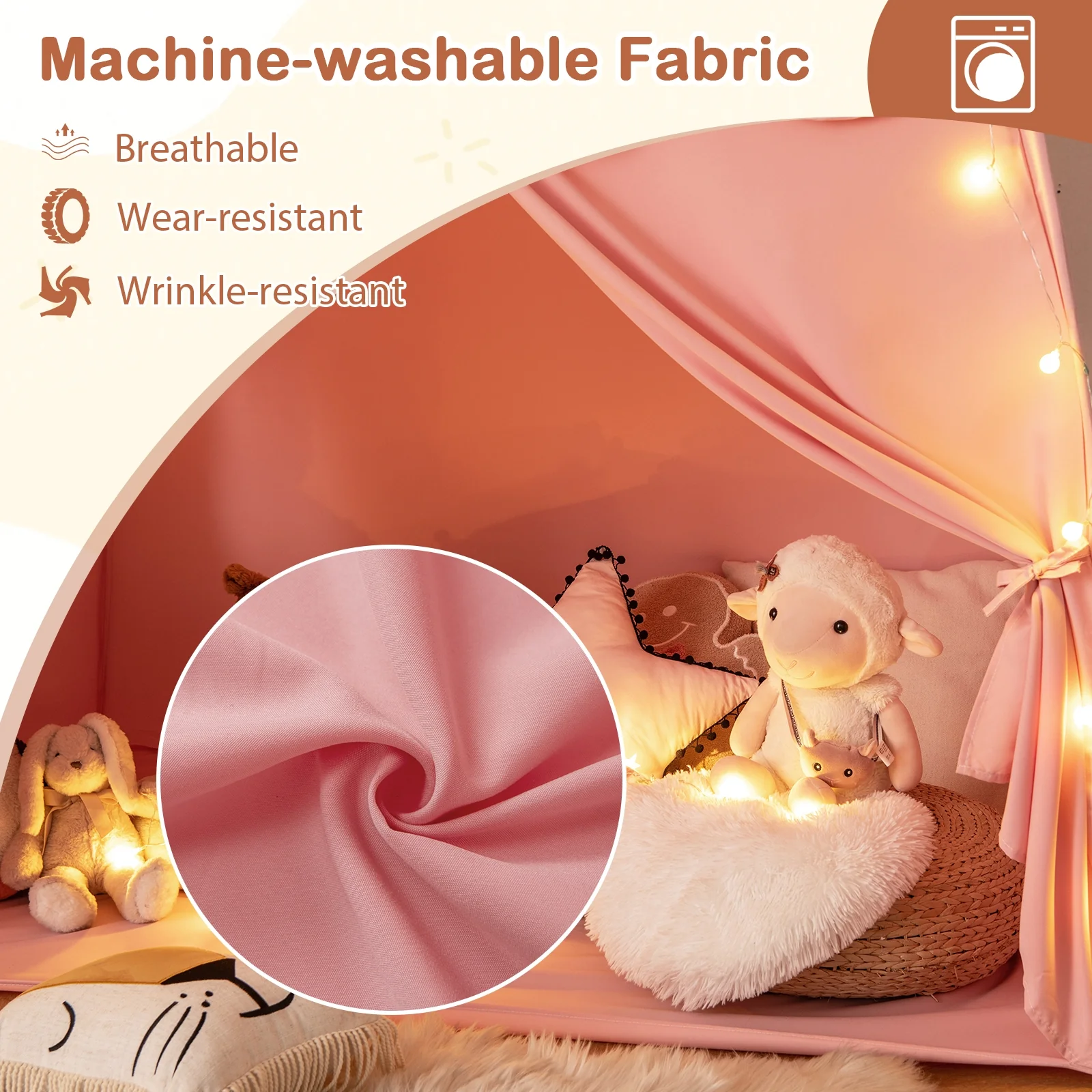 Kids Play Tent Bed Tent, Extra Large, Pink - Image 7