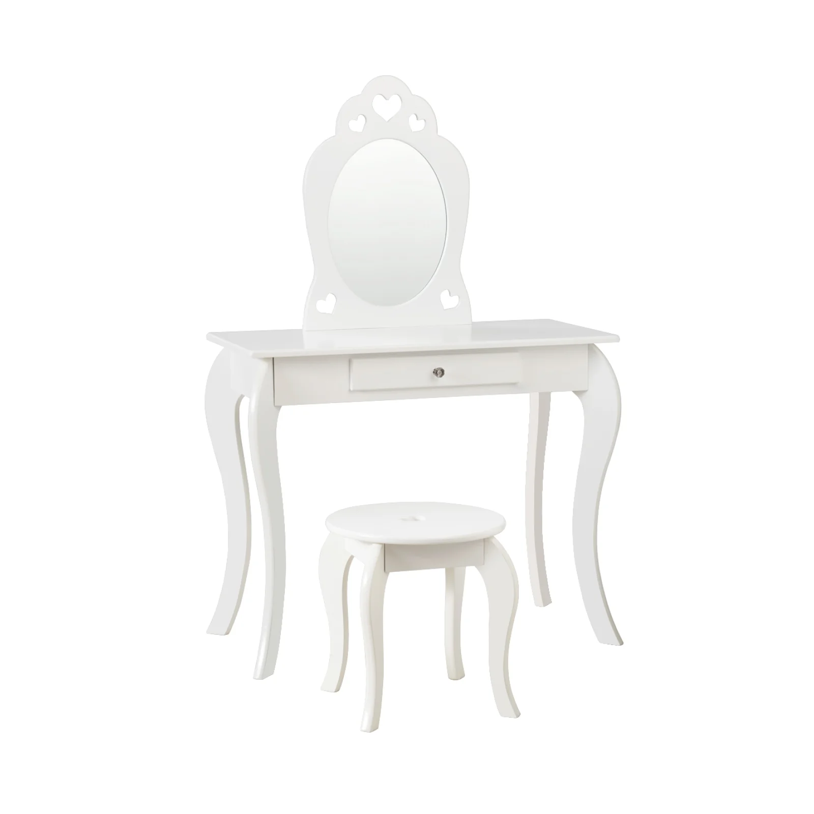 Kids Princess Makeup Dressing Play Table Set, White - Image 4