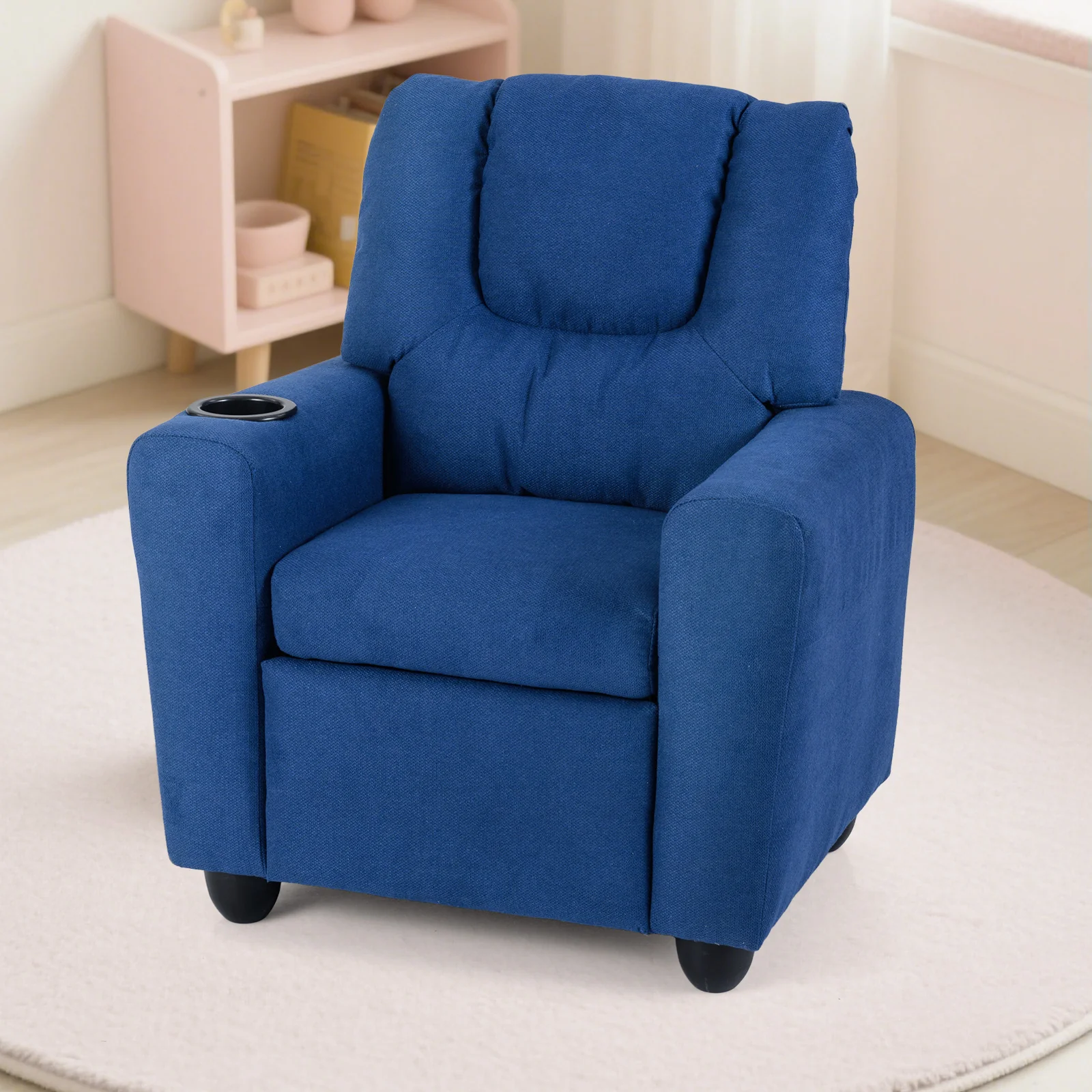 Kids Recliner Chair, Push Back, Blue - Image 3