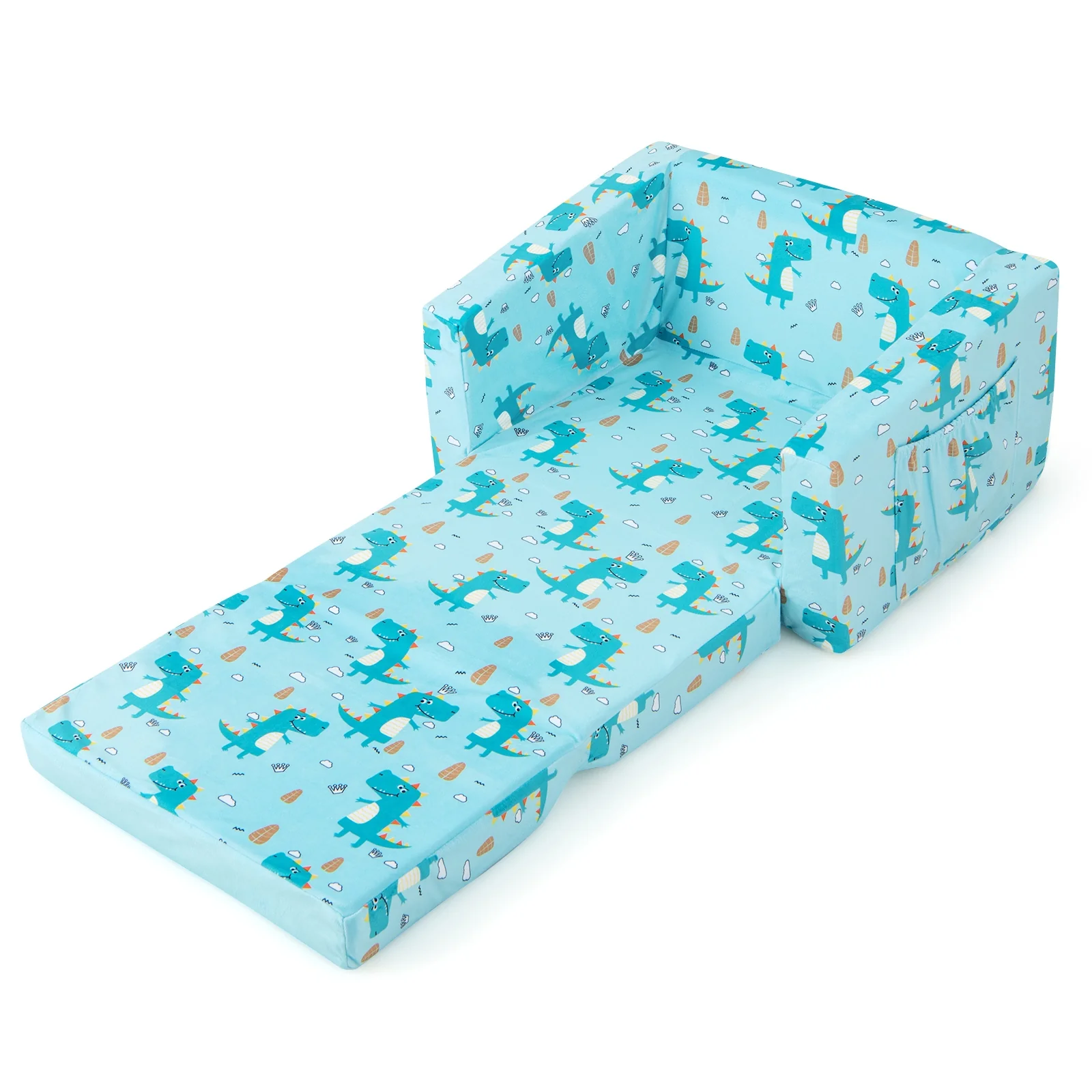 Kids Recliner Sofa Converts To Sleeper Bed, Blue - Image 7