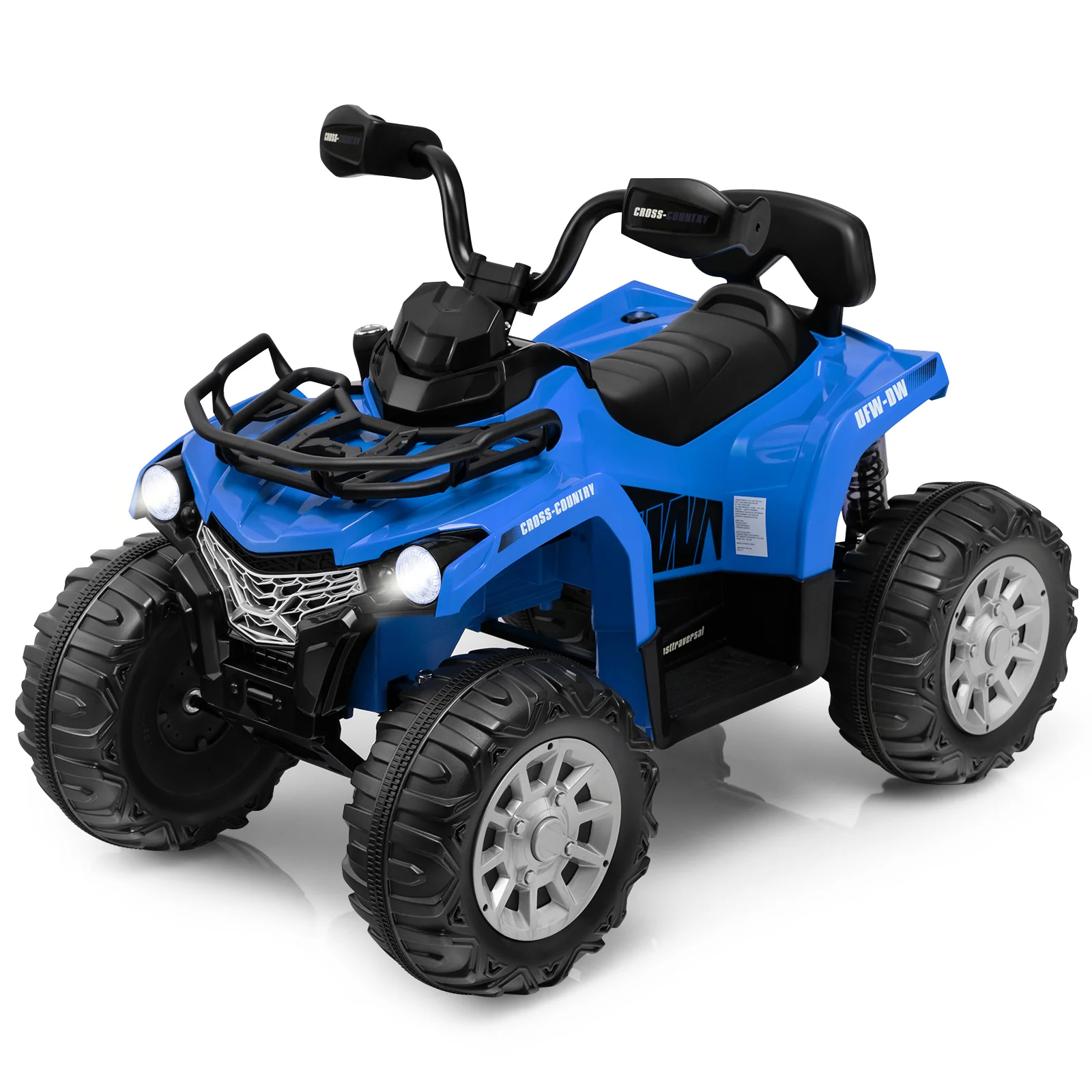 Kids Ride On ATV 4 Wheeler, 12V, MP3, Headlights, Blue