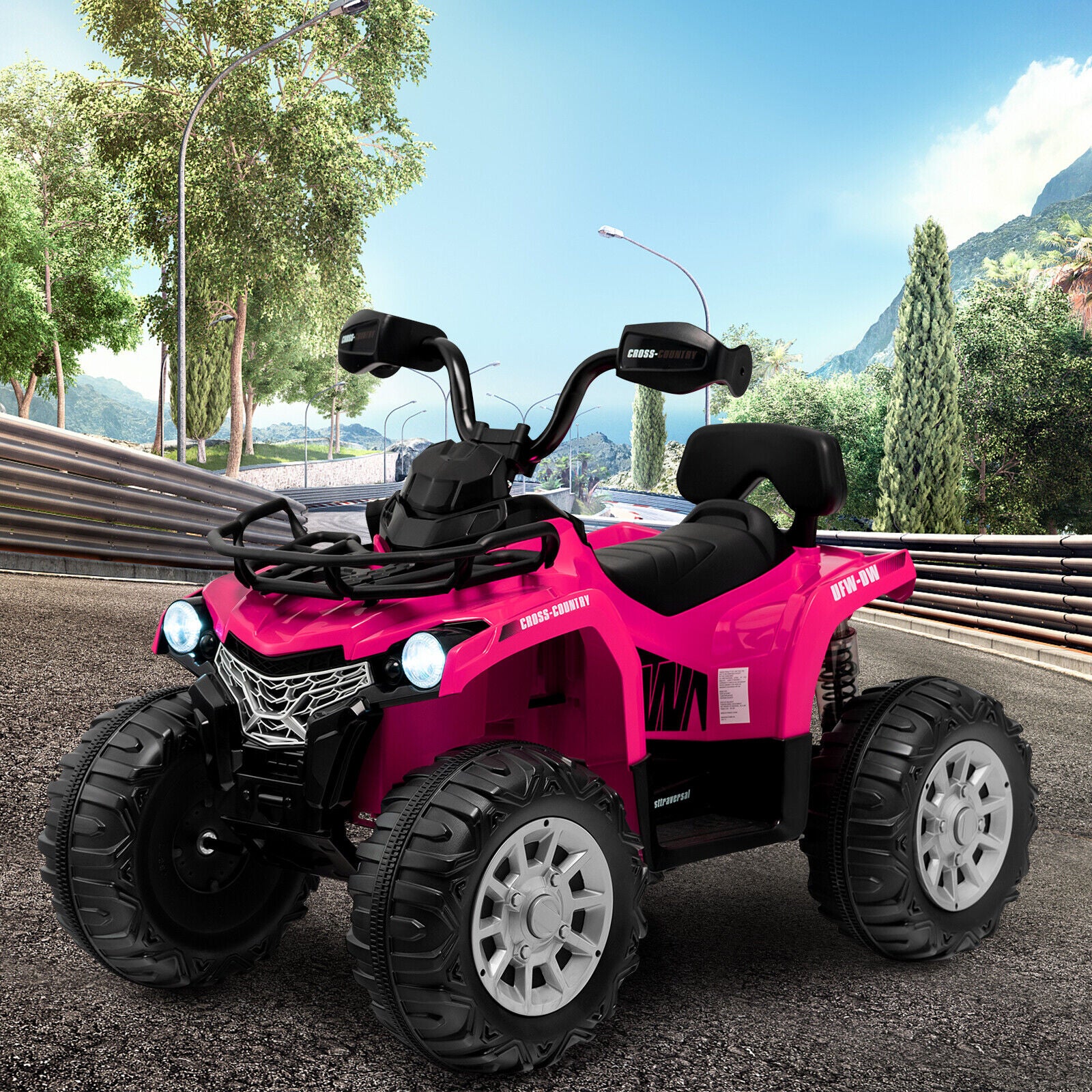 Kids Ride On ATV 4 Wheeler, 12V, Pink - Image 2