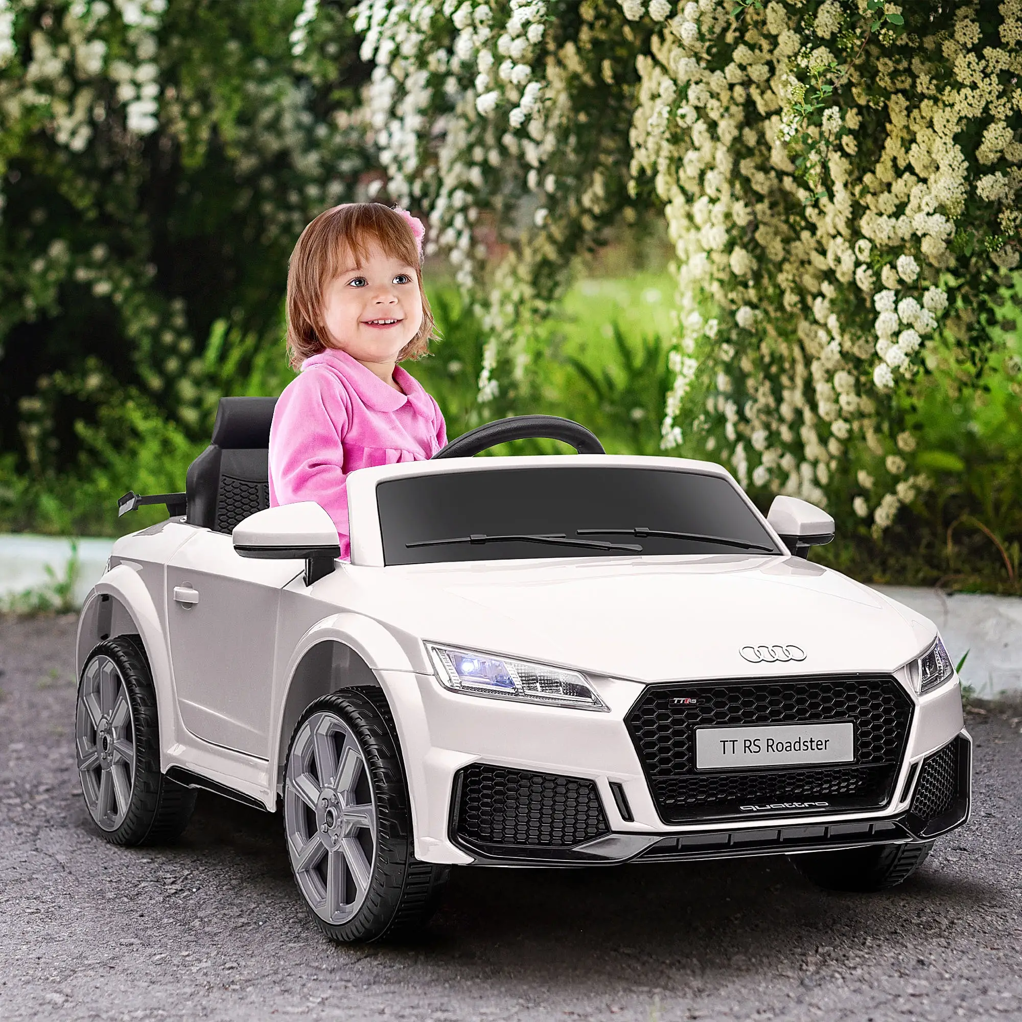 Kids Ride On Car 6V, Remote Control, Adjustable Speed, White - Image 2