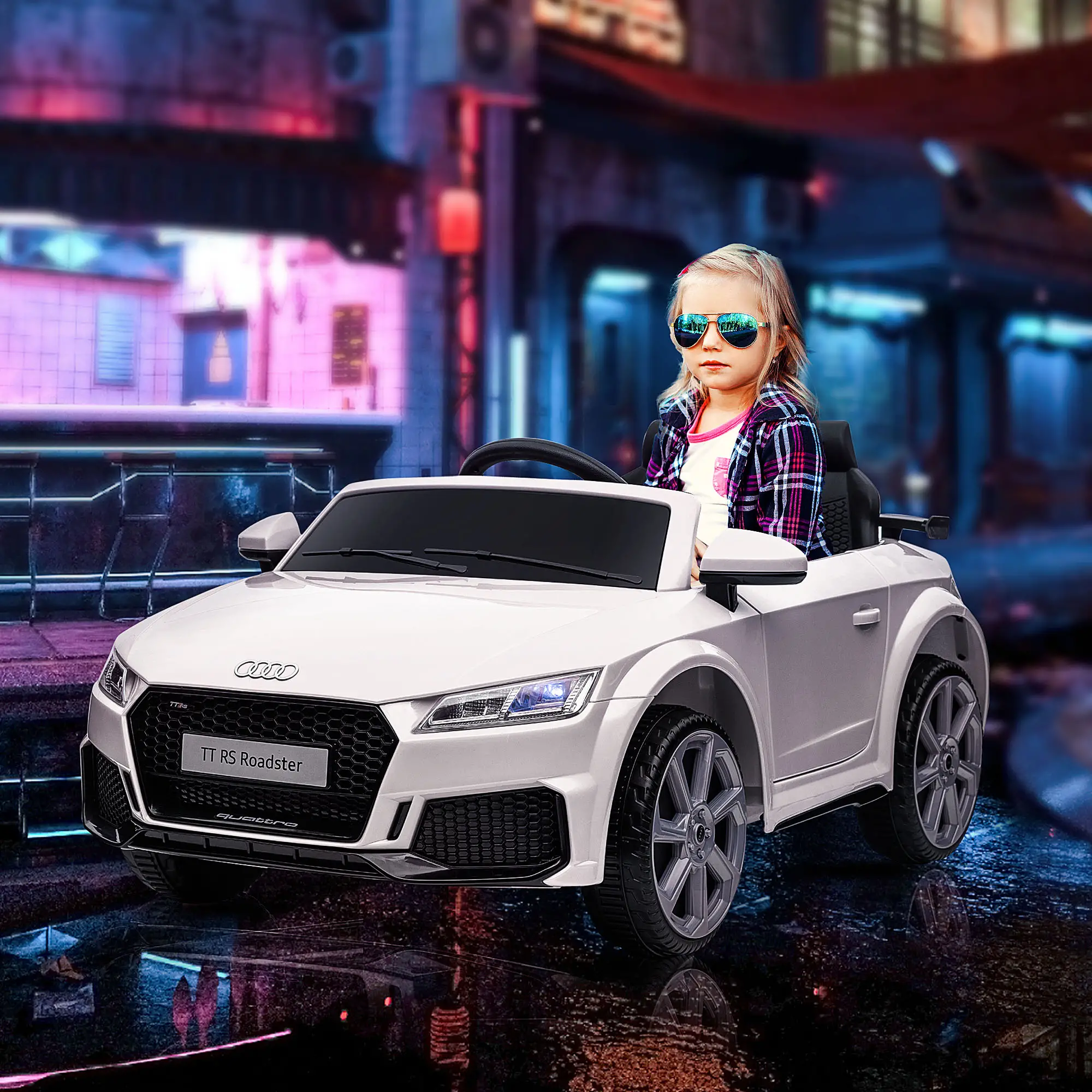 Kids Ride On Car 6V, Remote Control, Adjustable Speed, White - Image 8