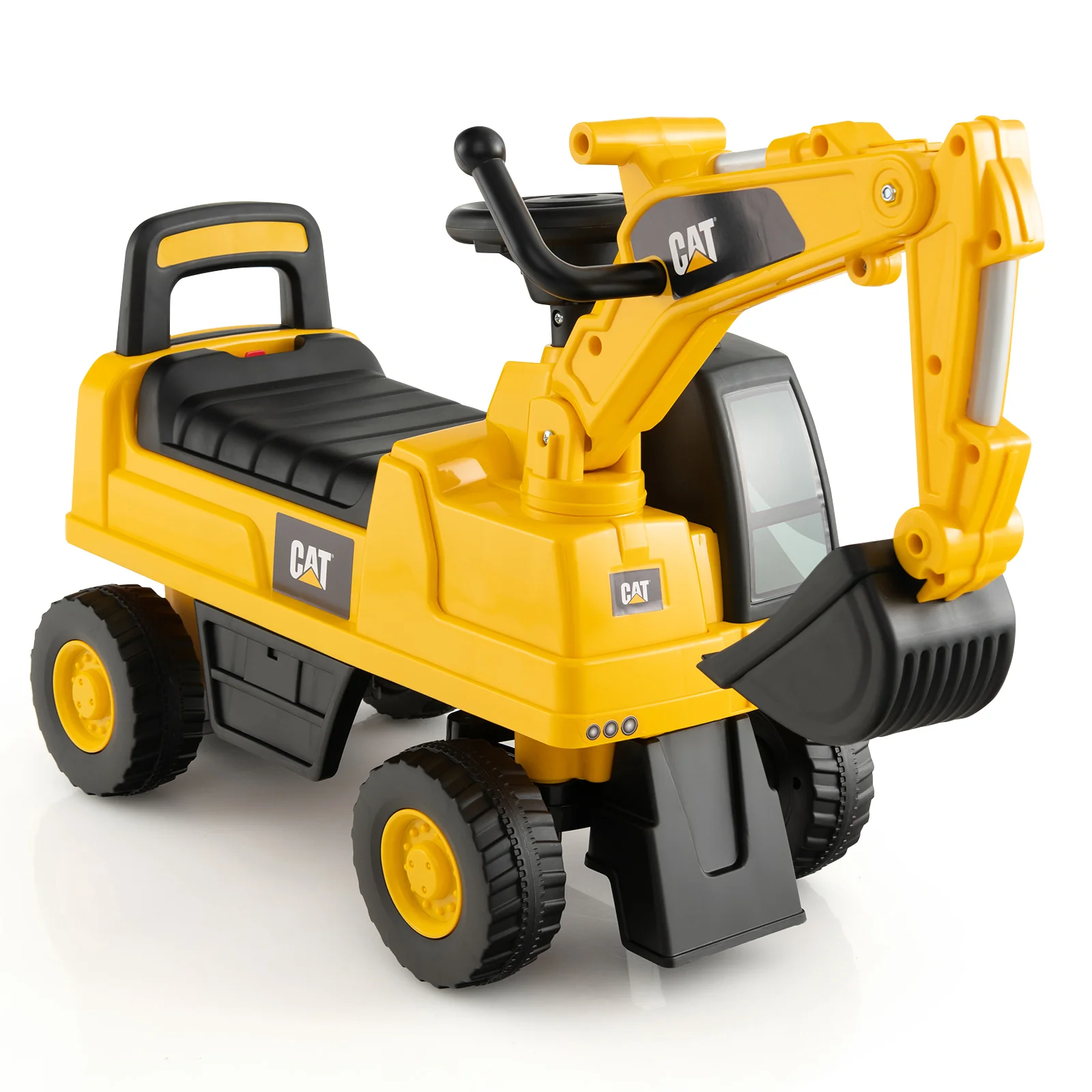 Kids Ride-On Digger, Yellow - Image 4