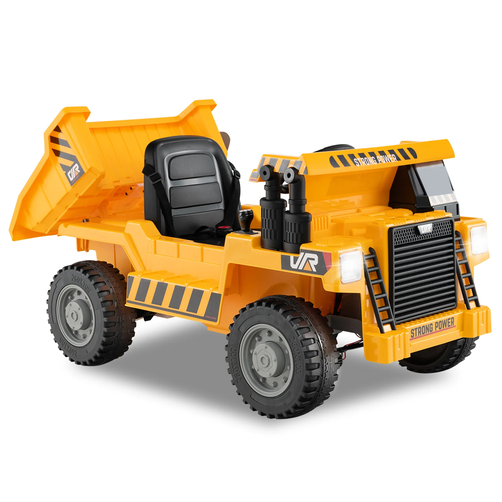 Kids Ride On Dump Truck, 12V Electric Dump Bed, Yellow