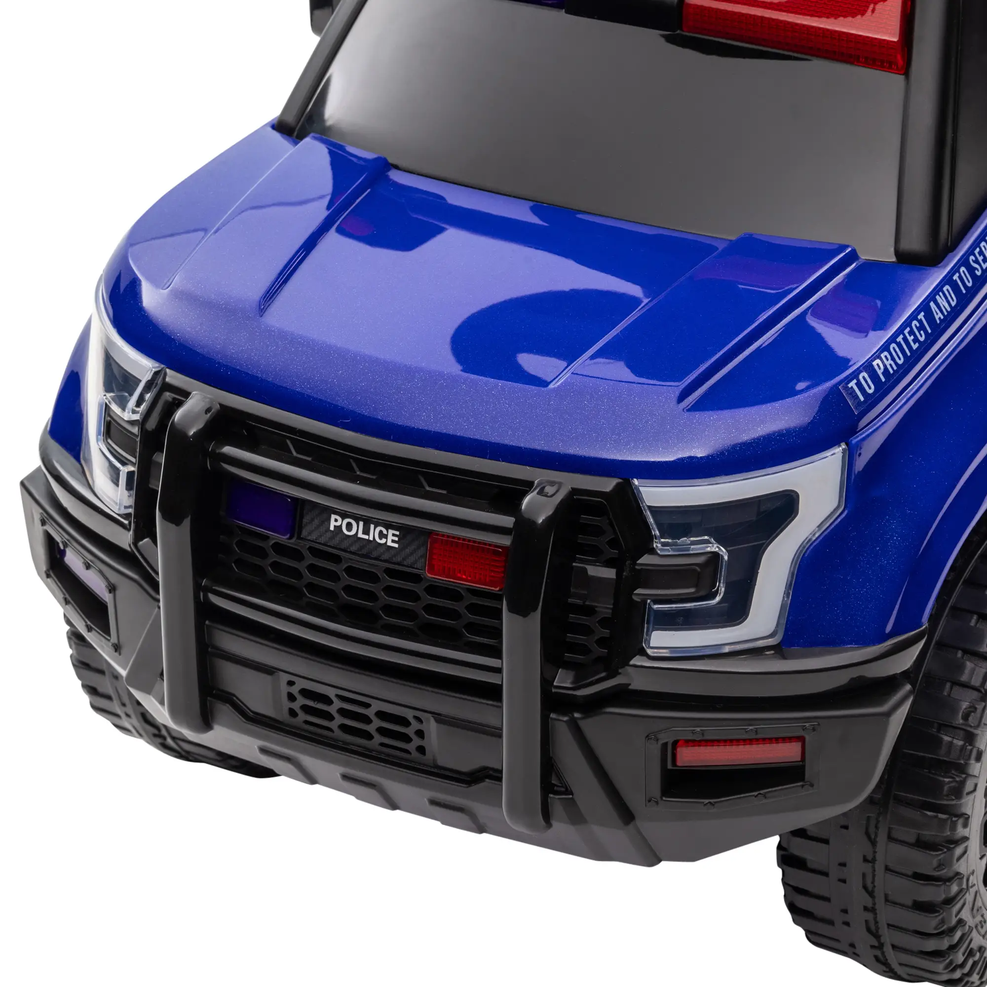 Kids Ride On Police Car, Hidden Storage, Anti Dumping, Blue - Image 9