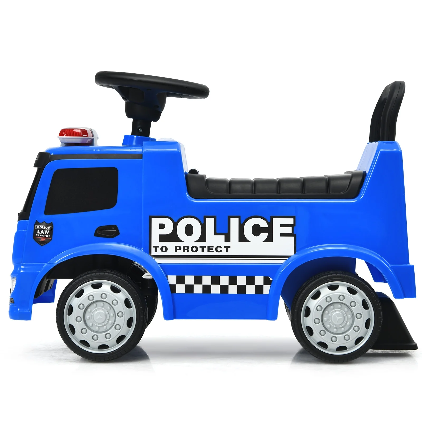 Kids Ride On Push Police Car, Blue - Image 7