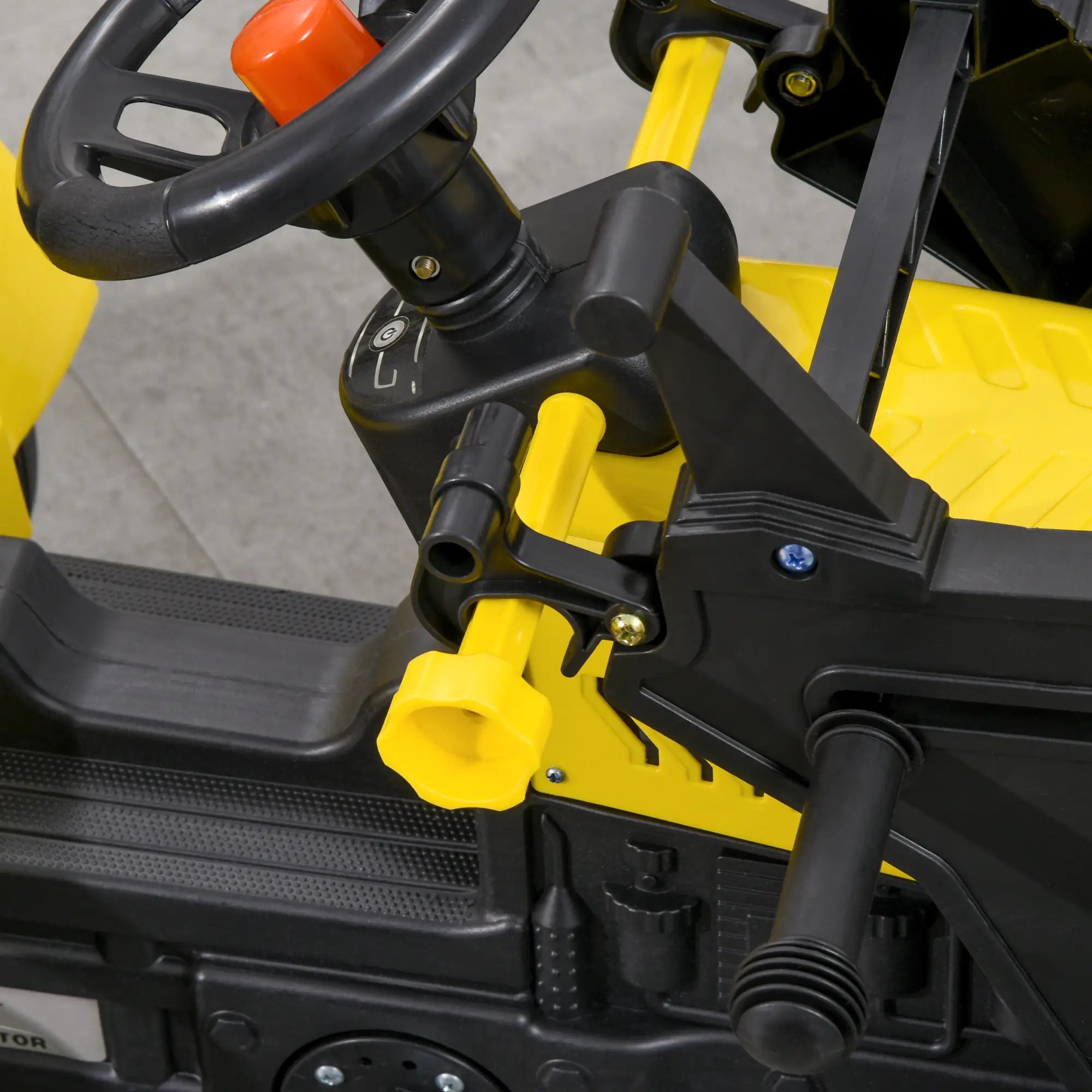 Kids Ride On Tractor, Pedal Construction Car With Front Loader, Yellow - Image 9