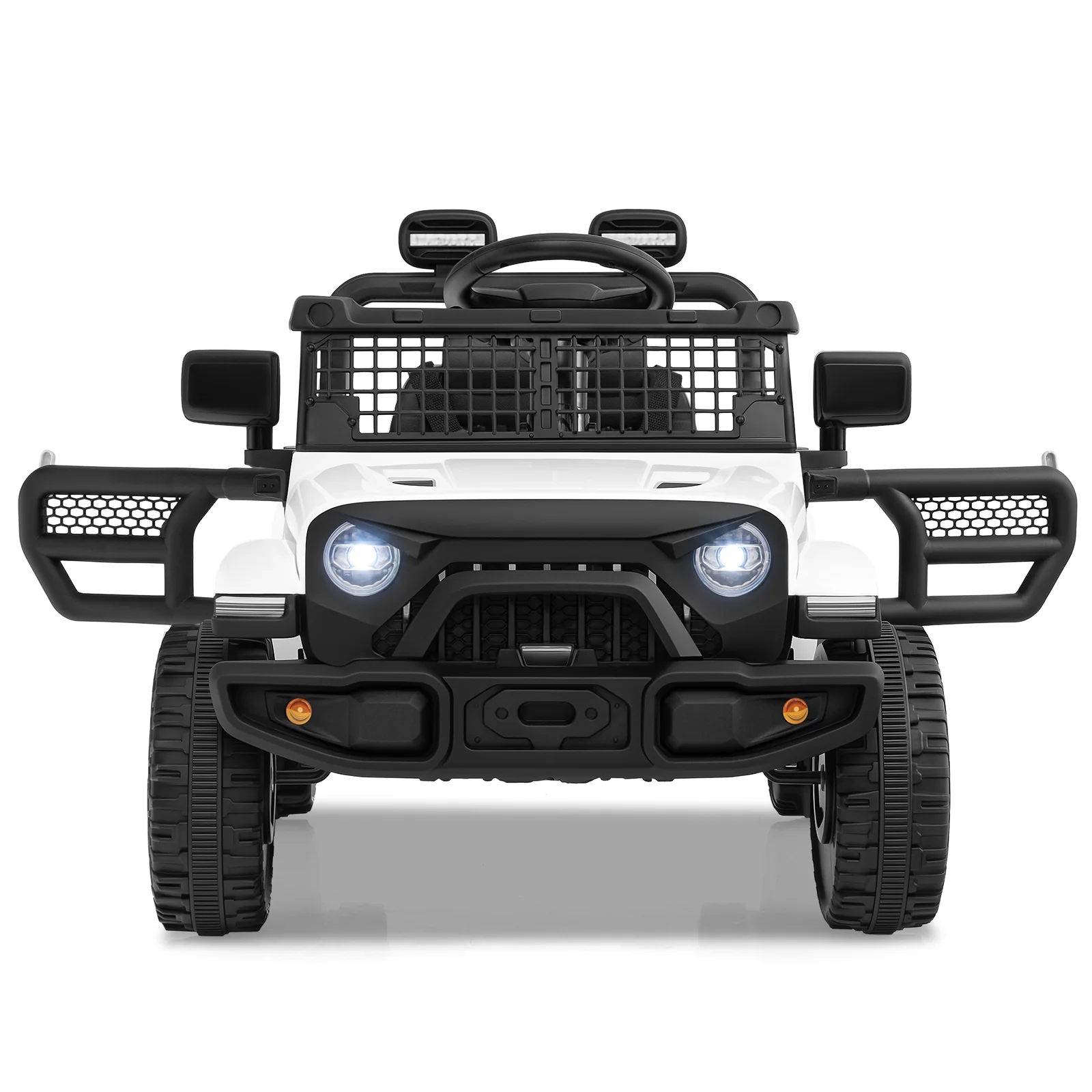 Kids Ride On Truck, 12V Battery Powered Electric Vehicle, White - Image 6