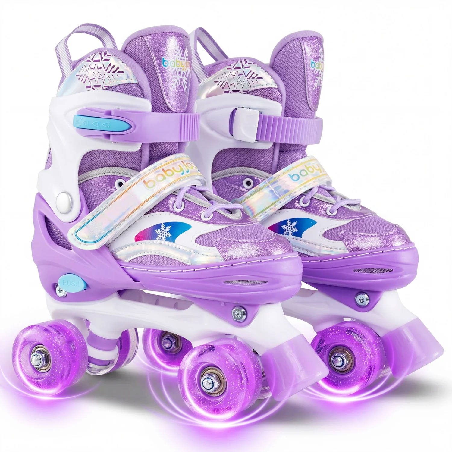 Kids Roller Skates, Light-Up Wheels, Safety Protection, Purple - Image 4