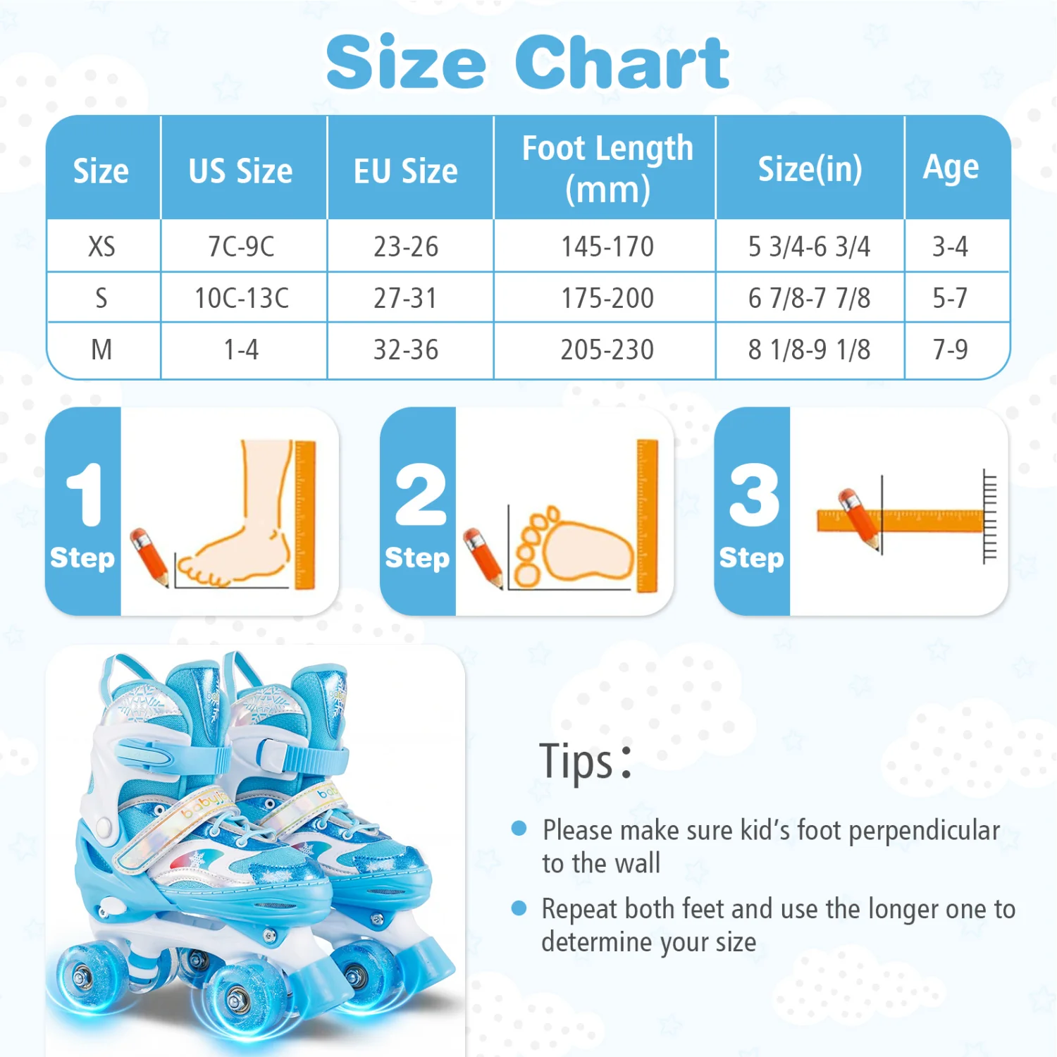 Kids Roller Skates With Light-Up Wheels, Navy - Image 5