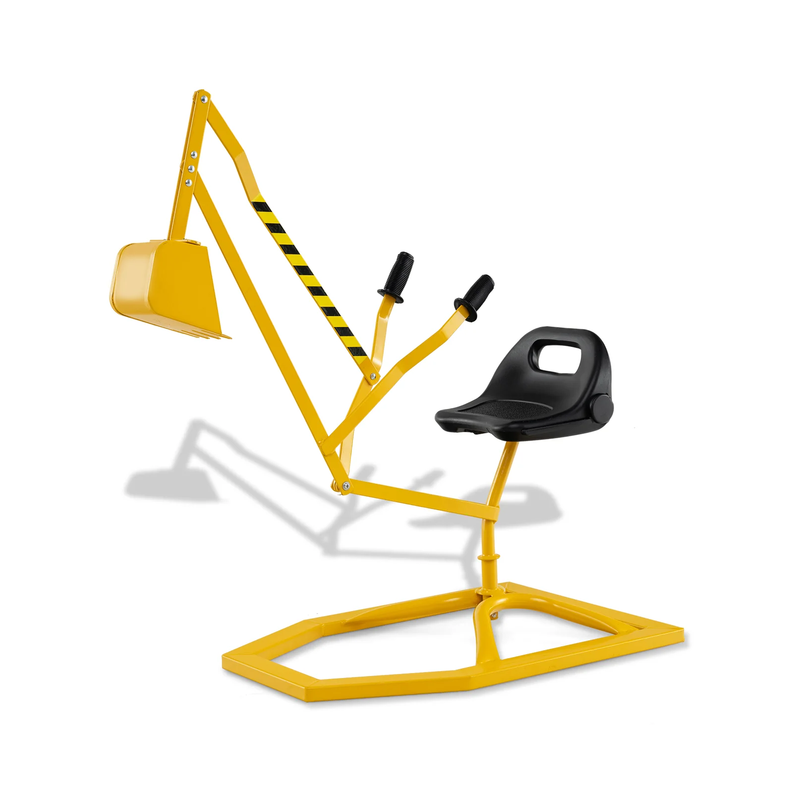 Kids Sandbox Toy Digger, 2-Handed Controls, Flexible Shovel, Yellow - Image 4
