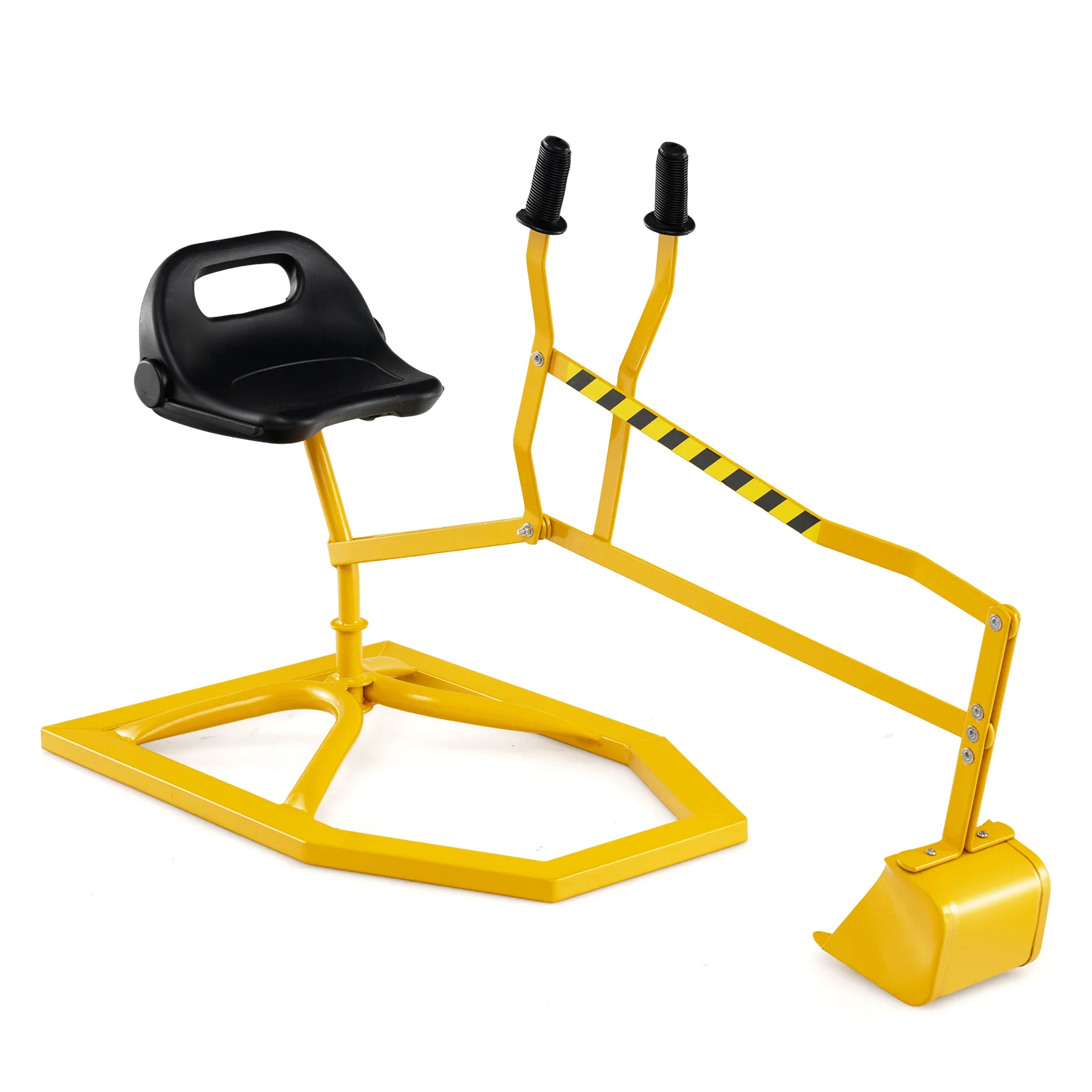 Kids Sandbox Toy Digger, 2-Handed Controls, Flexible Shovel, Yellow - Image 5