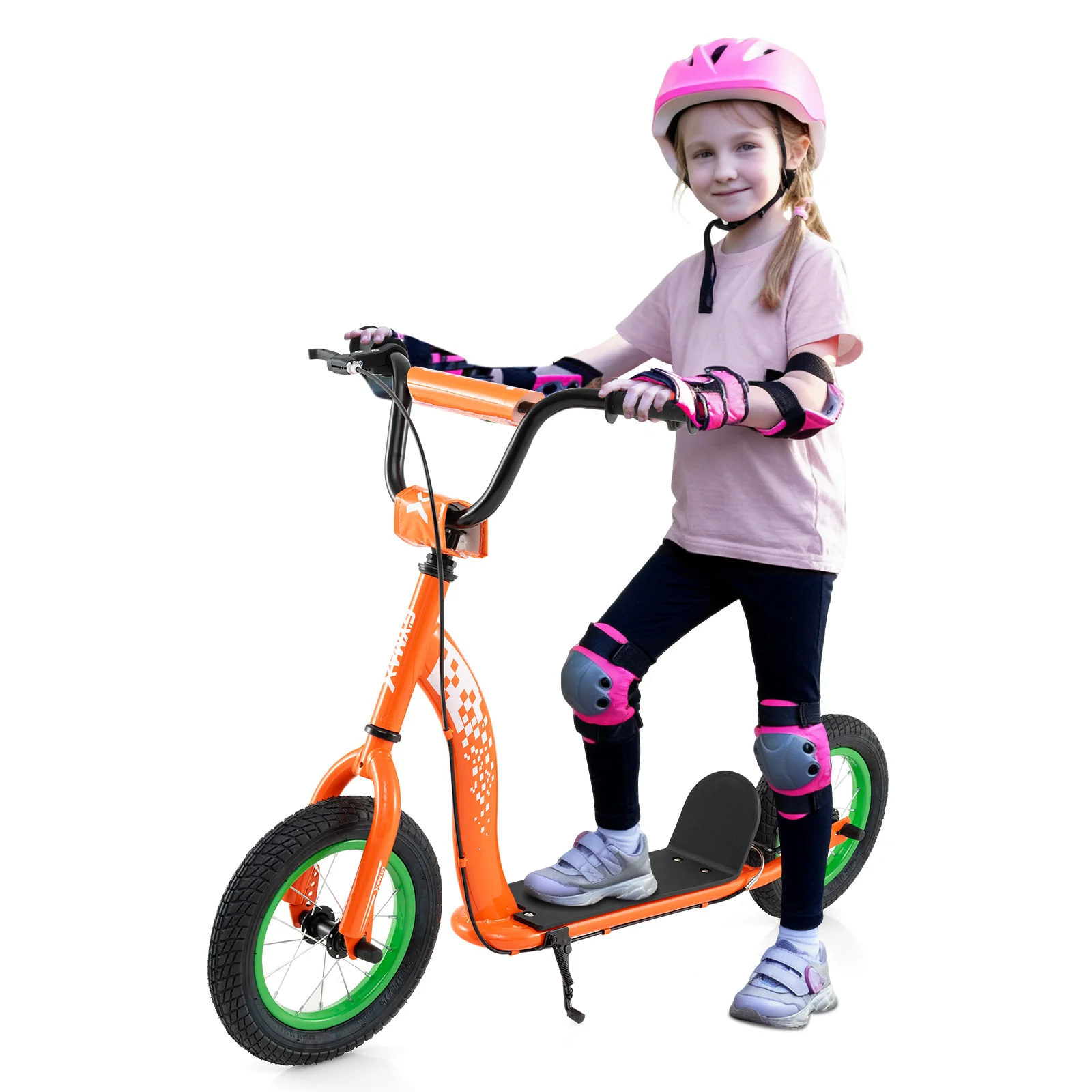 Kids Scooter, Adjustable Height, 12-Inch Wheels, Orange - Image 5
