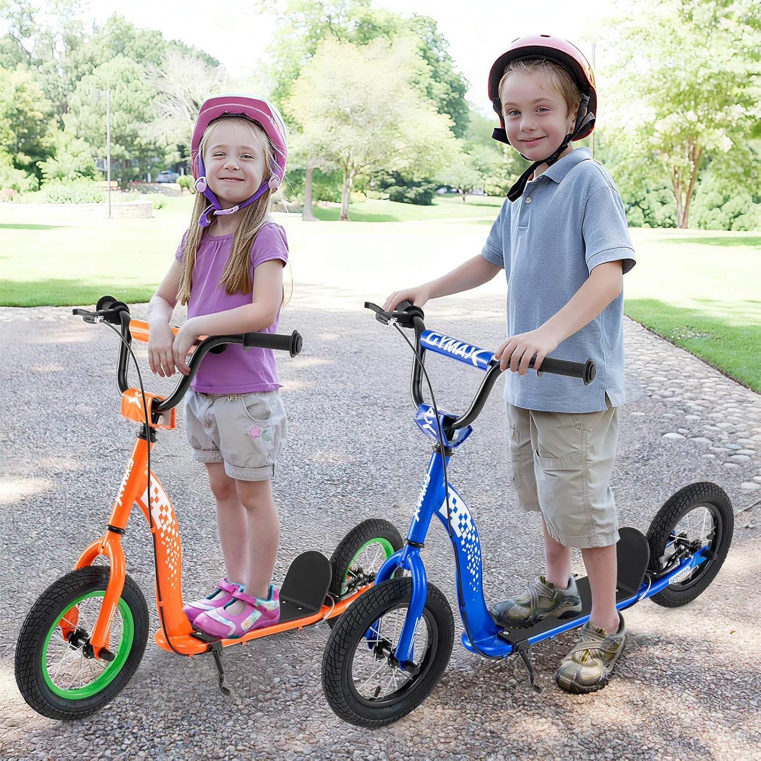 Kids Scooter, Adjustable Height, 12-Inch Wheels, Orange - Image 7