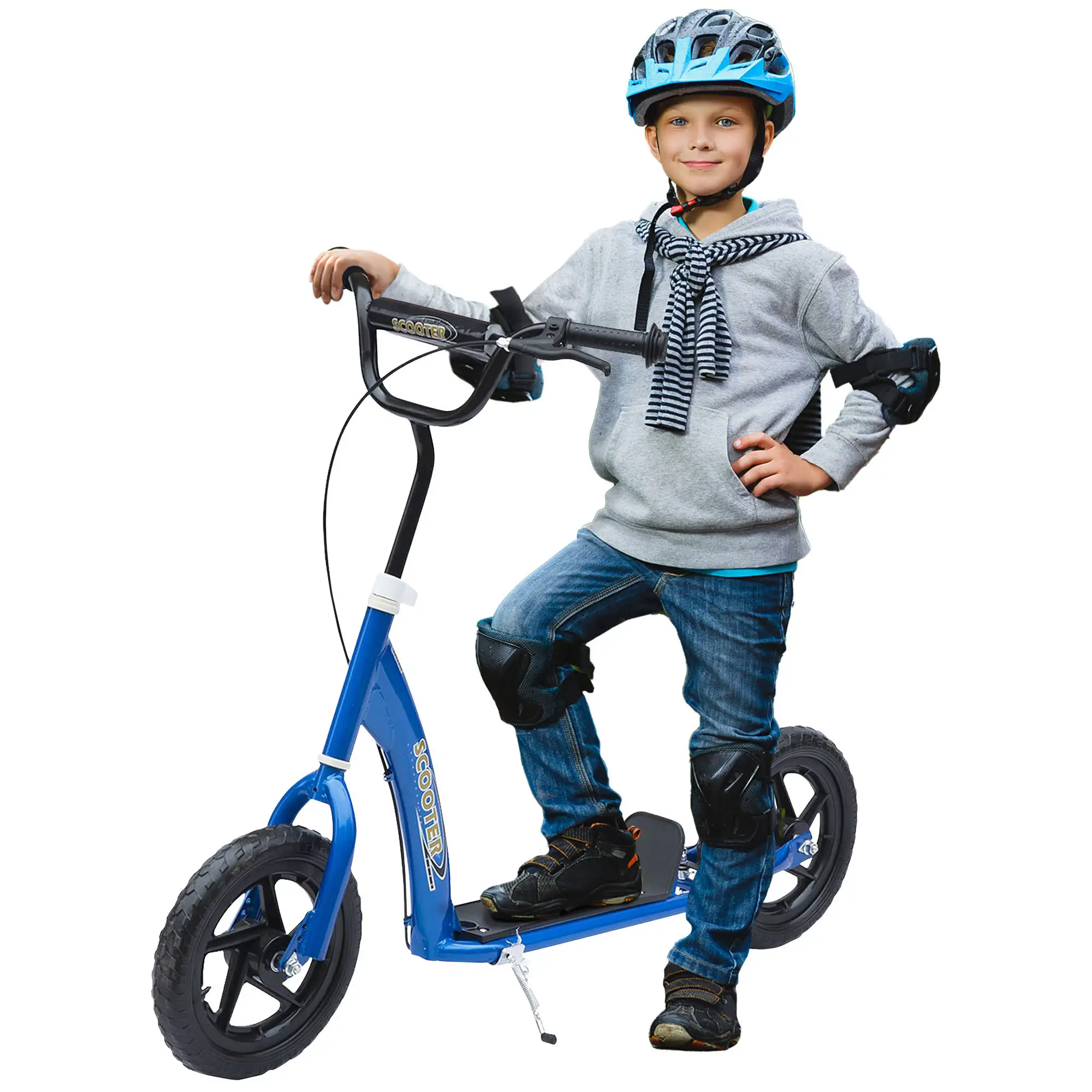 Kids Scooter Bike, 12'' Tire, for 5-12 Year Old, Blue