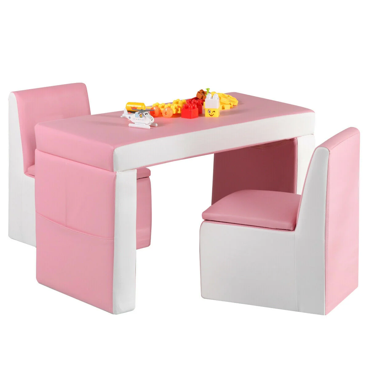 Kids Sofa Table Chair Set, Pink - Image 9