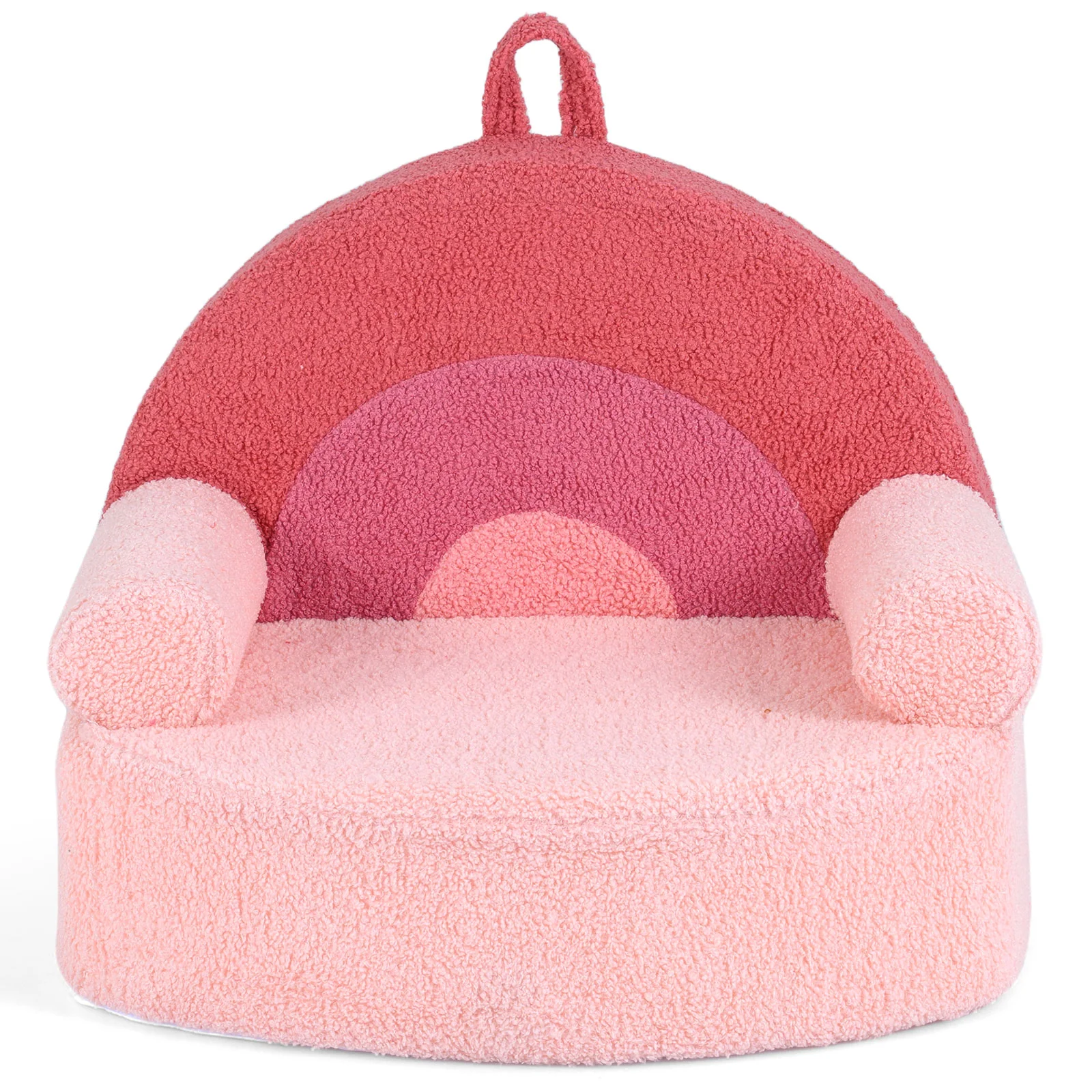 Kids Sofa, Toddler Foam Couch, Soft Fleece Fabric, Pink - Image 4