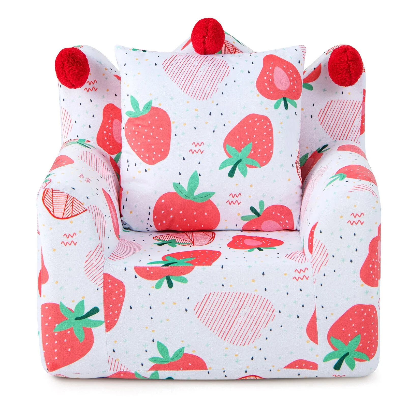 Kids Sofa With Armrest And Pillow, Pink - Image 5
