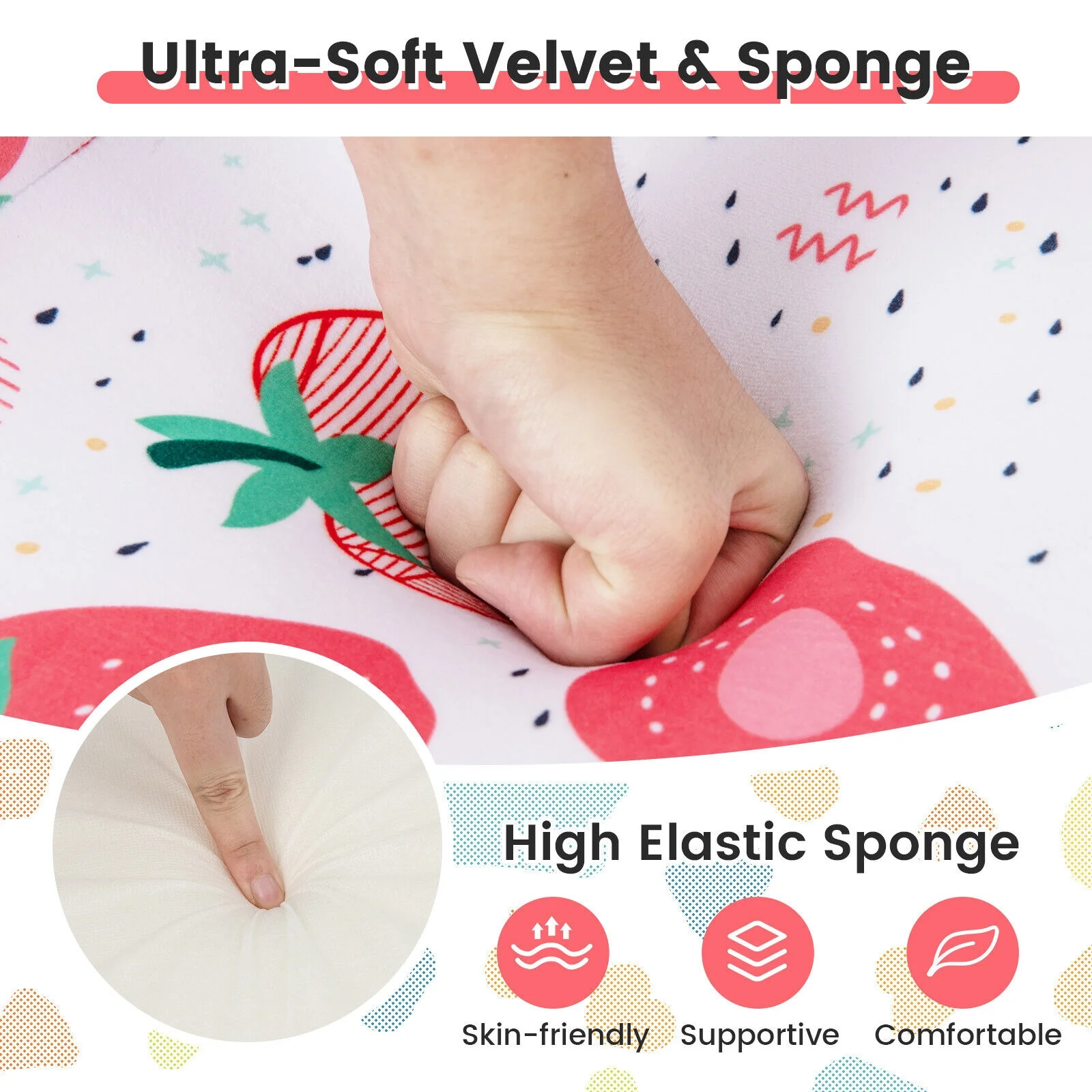 Kids Sofa With Armrest And Pillow, Pink - Image 9