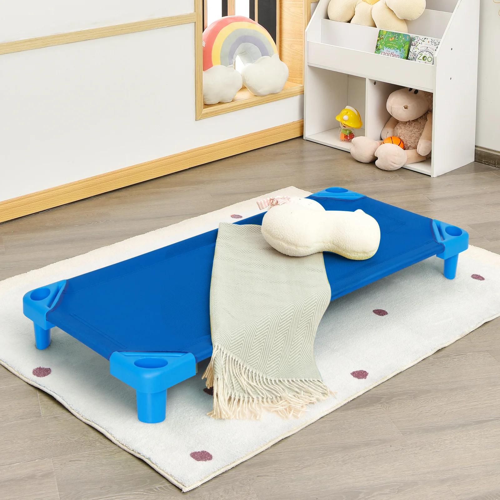 Kids Stackable Daycare Rest Mat, 52 Inch x 23 Inch, Pack of 6, Blue - Image 2