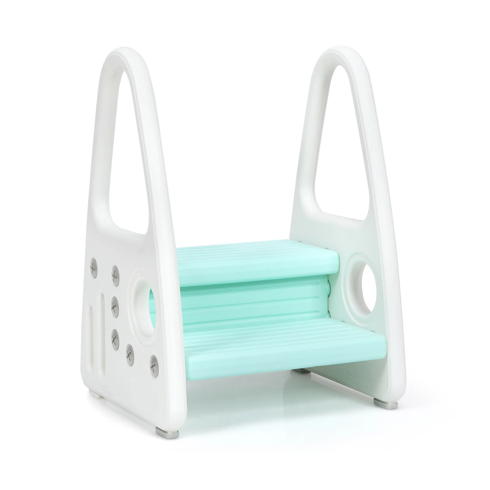 Kids Step Stool With Armrest, Blue - Image 4