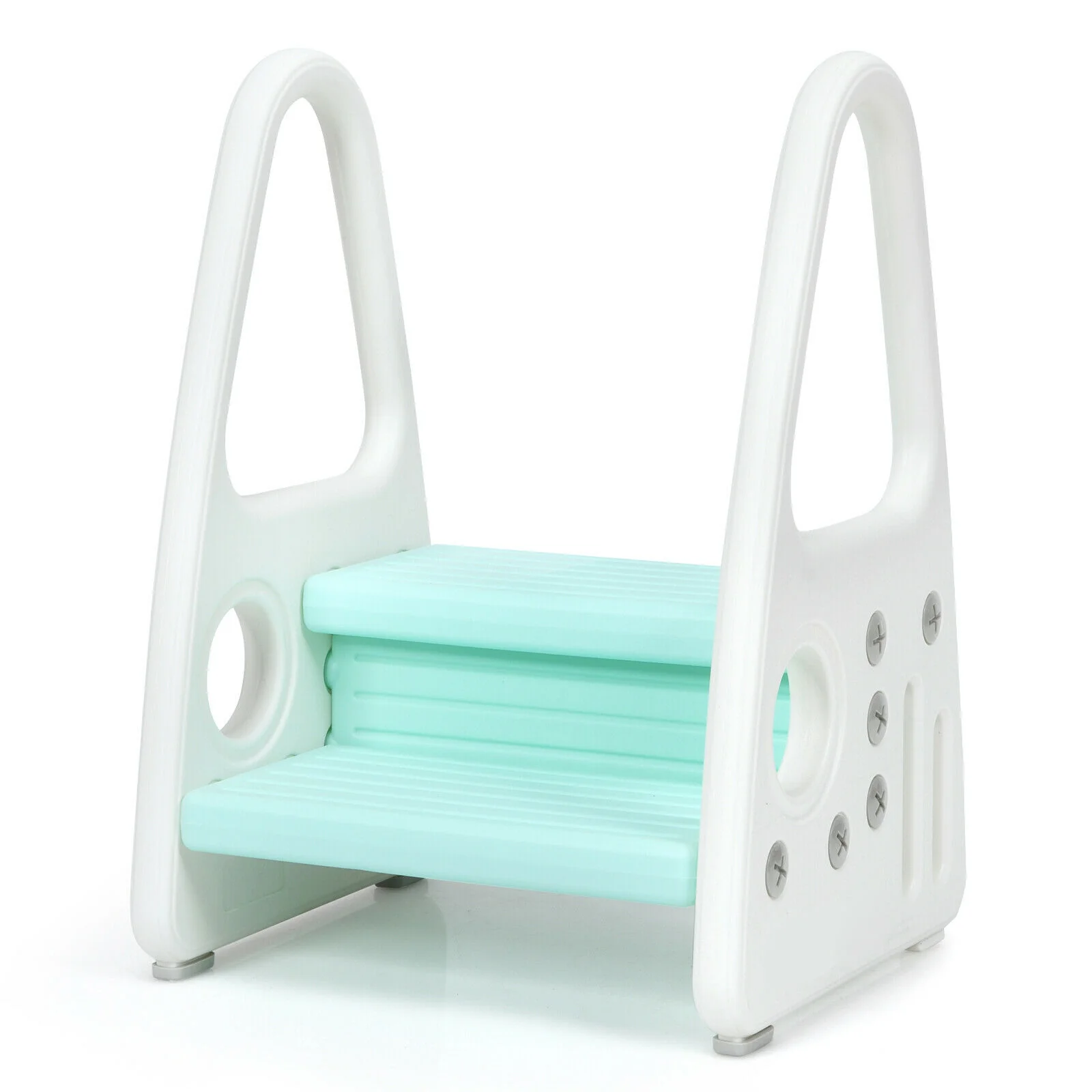 Kids Step Stool With Armrest, Blue - Image 5