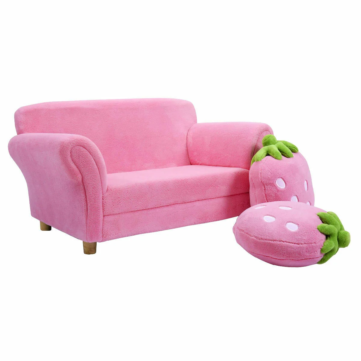 Kids Strawberry Armrest Chair Sofa, Pink - Image 5